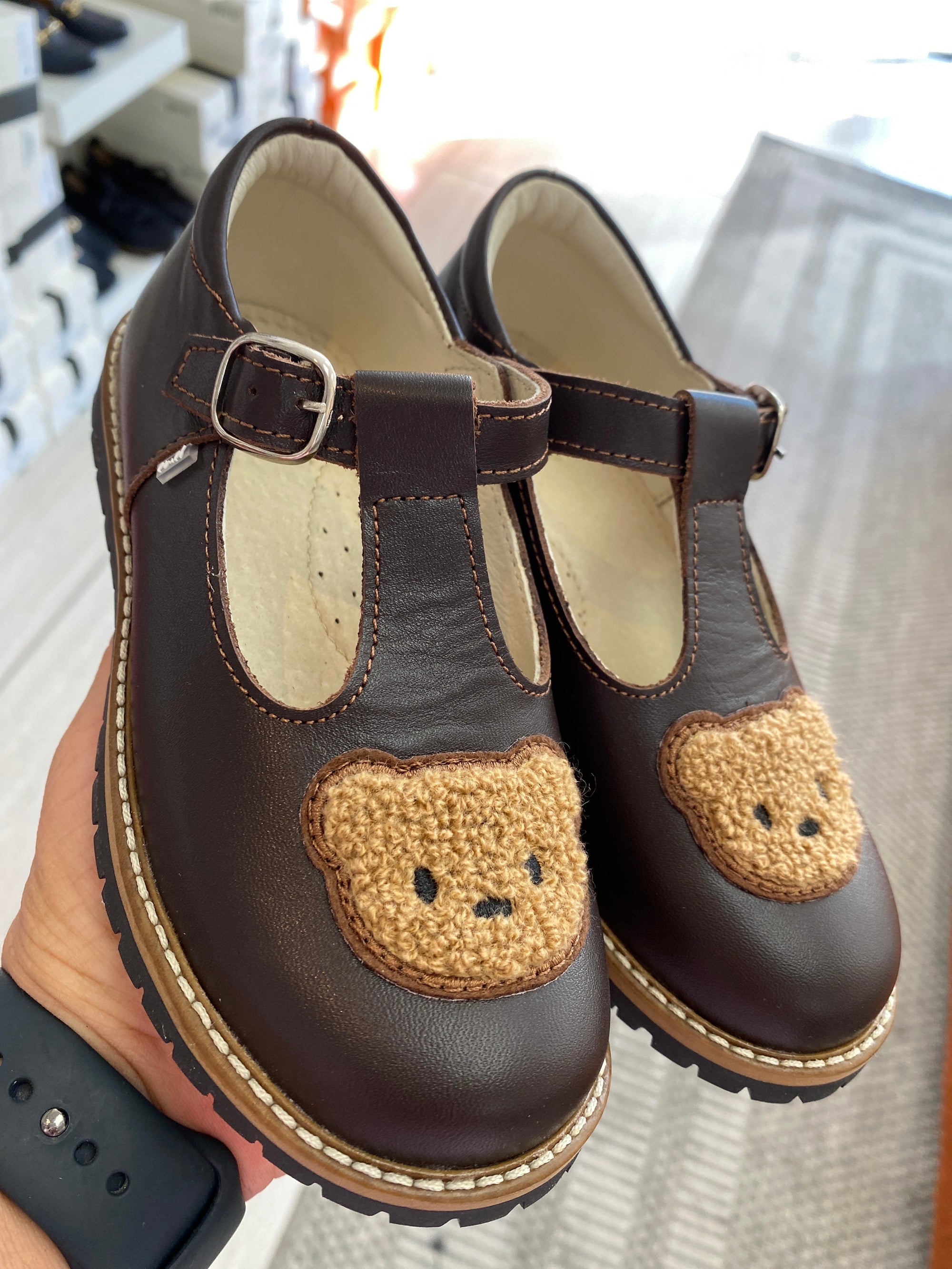 Emel Dark Brown Bear T Strap