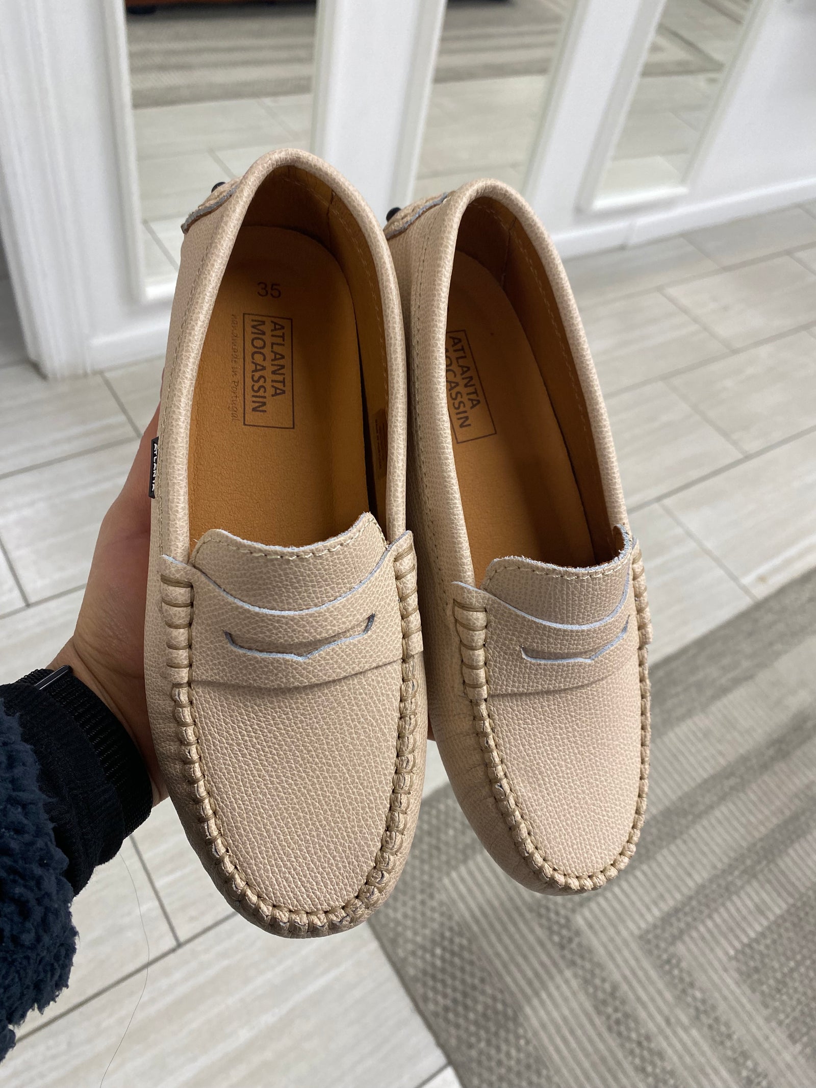 Atlanta Mocassin Natural Textured Driver-Tassel Children Shoes