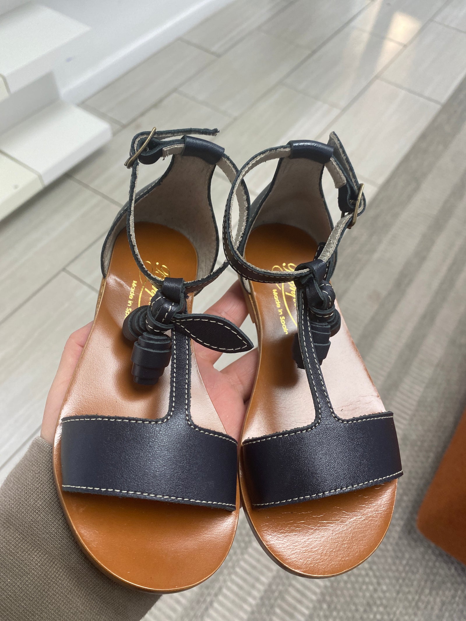 Bonpoint Marine Cherry Elmas Sandal-Tassel Children Shoes