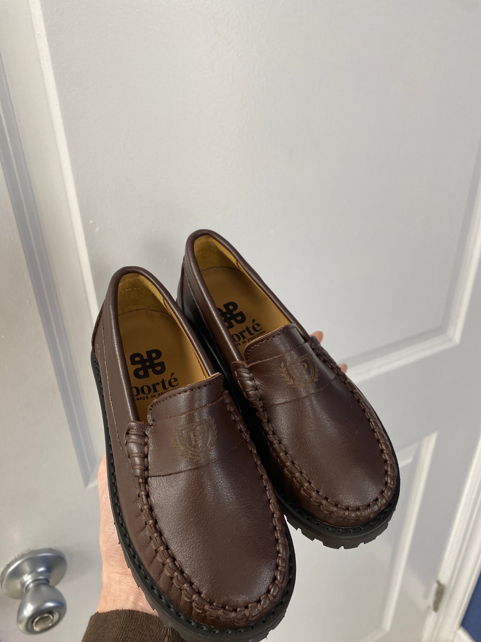 Porte Brown Emblem Chunky Penny Loafer-Tassel Children Shoes
