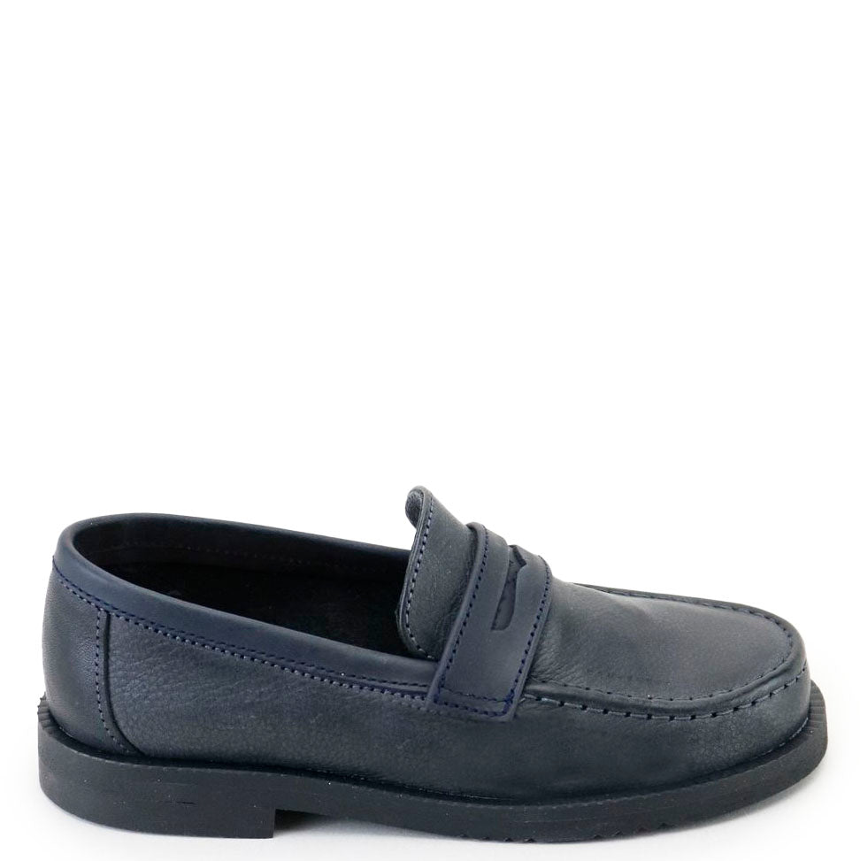 Papanatas Slate Gray Leather Penny Loafer-Tassel Children Shoes