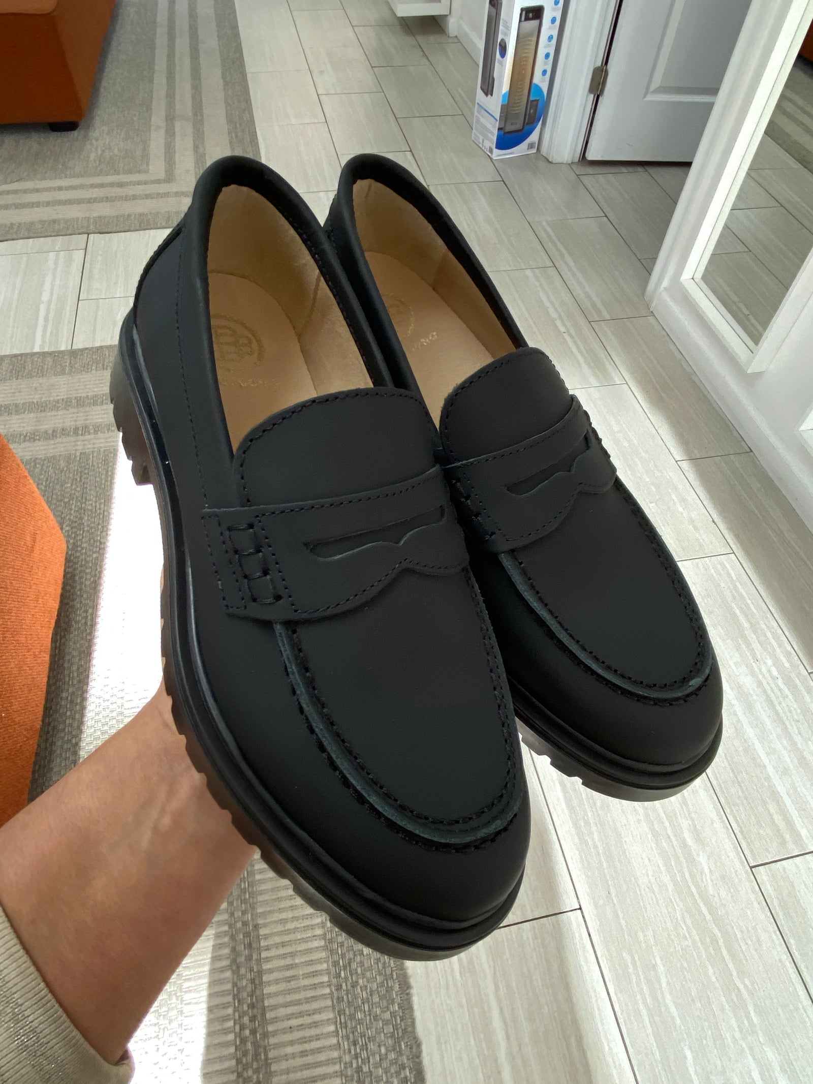 Blublonc Black Rubber Chunky Penny Loafer - Tassel Children Shoes