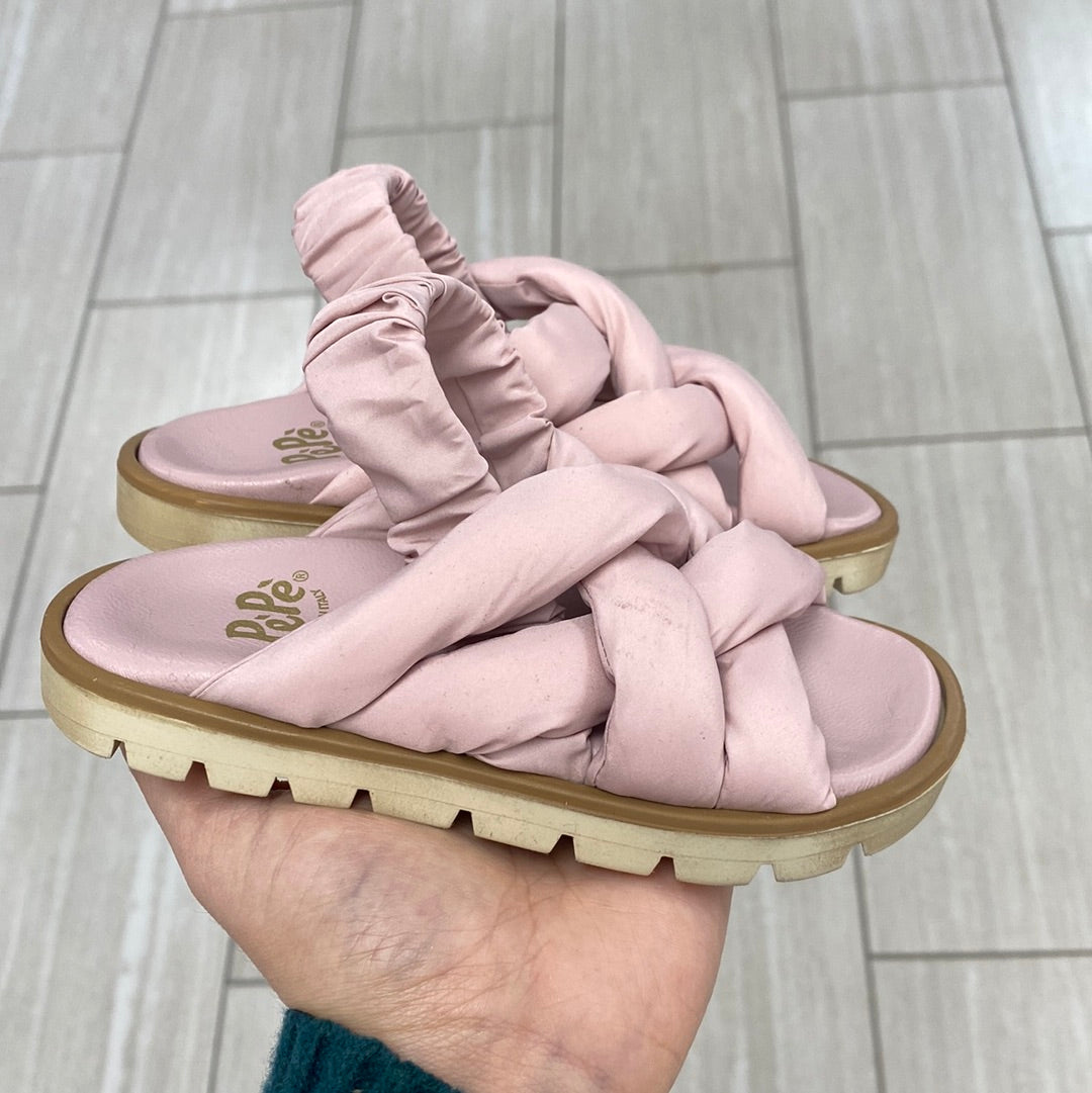 Pepe Pink Nylon Elastic Sandal-Tassel Children Shoes
