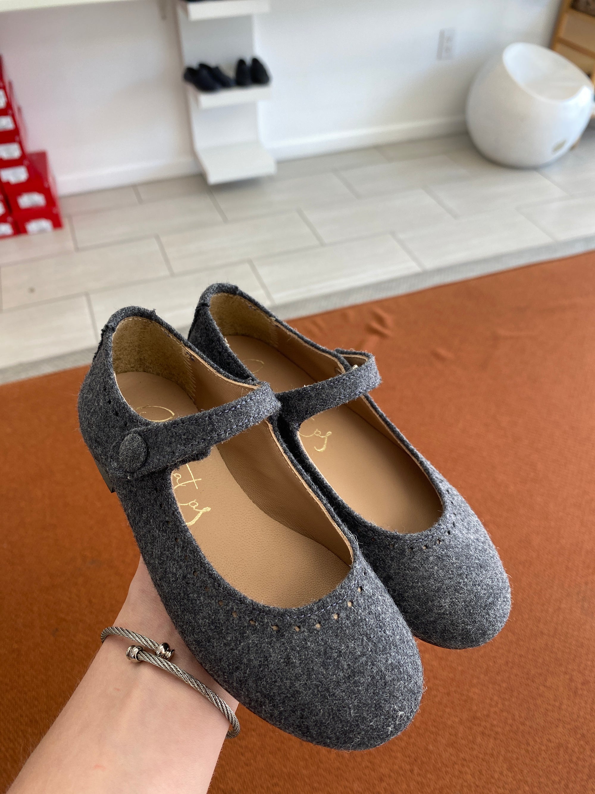 Papanatas Heather Gray Mary Jane-Tassel Children Shoes