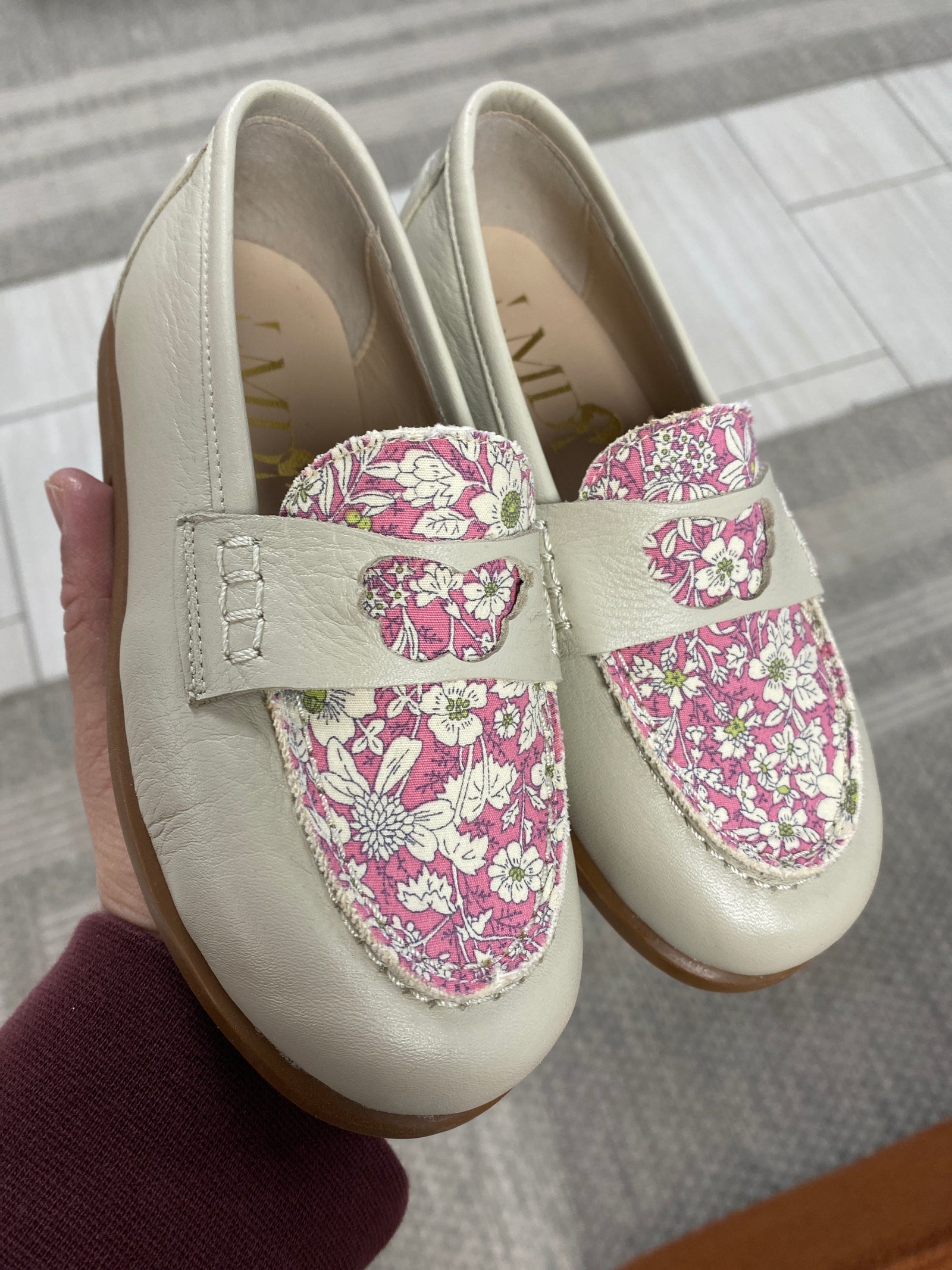 LMDI Cream Liberty Print Butterfly Penny Loafer-Tassel Children Shoes