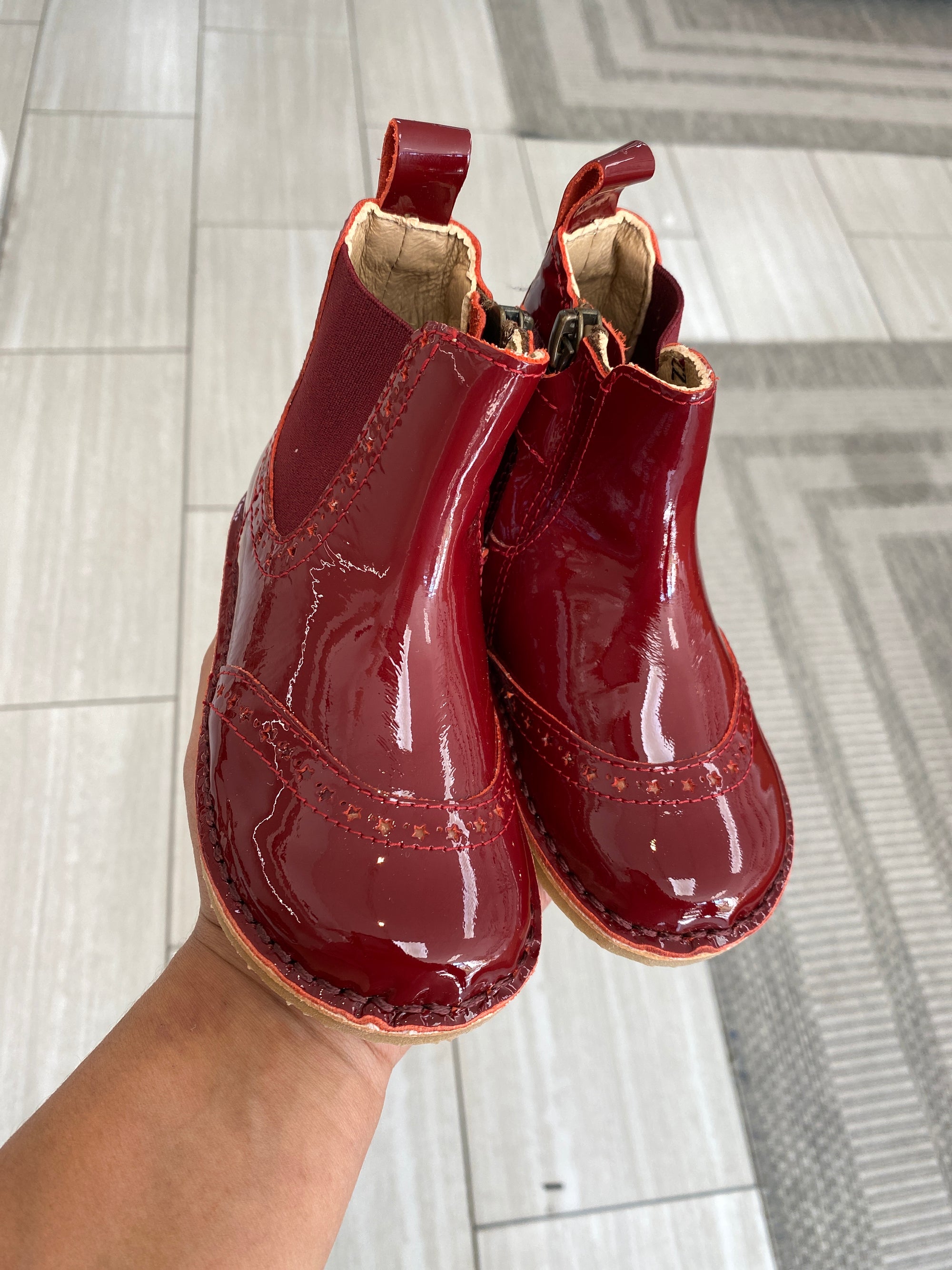 Petit Nord Cherry Patent Bootie-Tassel Children Shoes