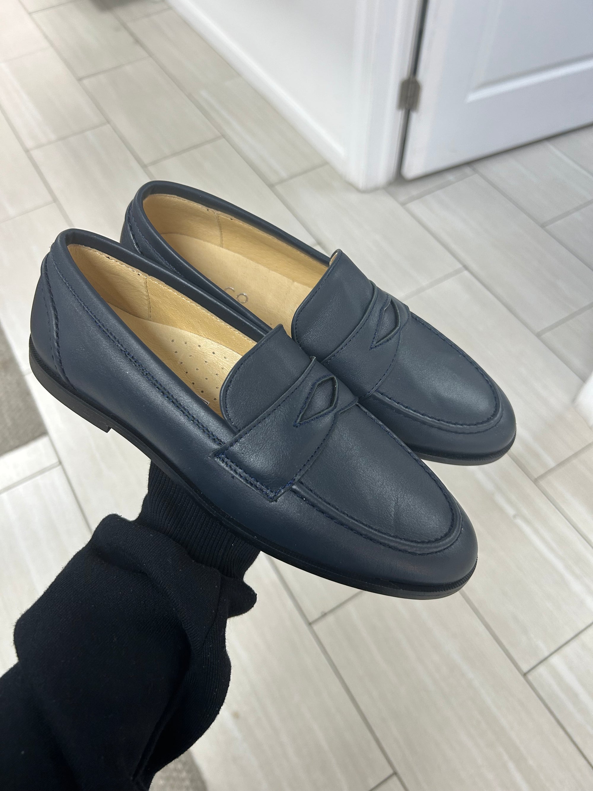Spain+Co Navy Penny Dress Loafer-Tassel Children Shoes