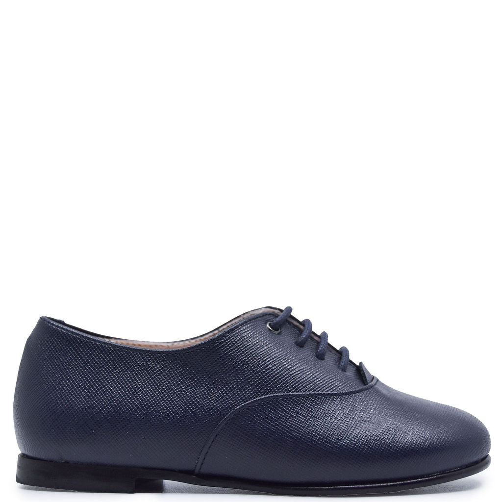 Beberlis Navy Textured Derby-Tassel Children Shoes