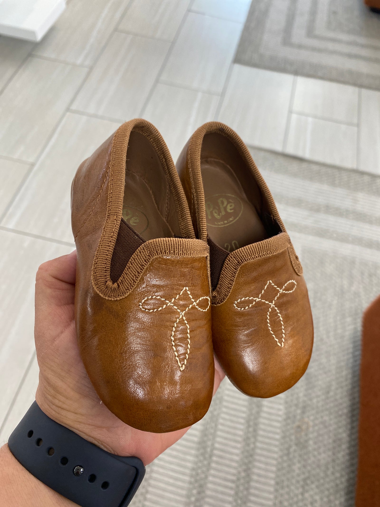 Pepe Luggage Embroidered Slipper Loafer-Tassel Children Shoes