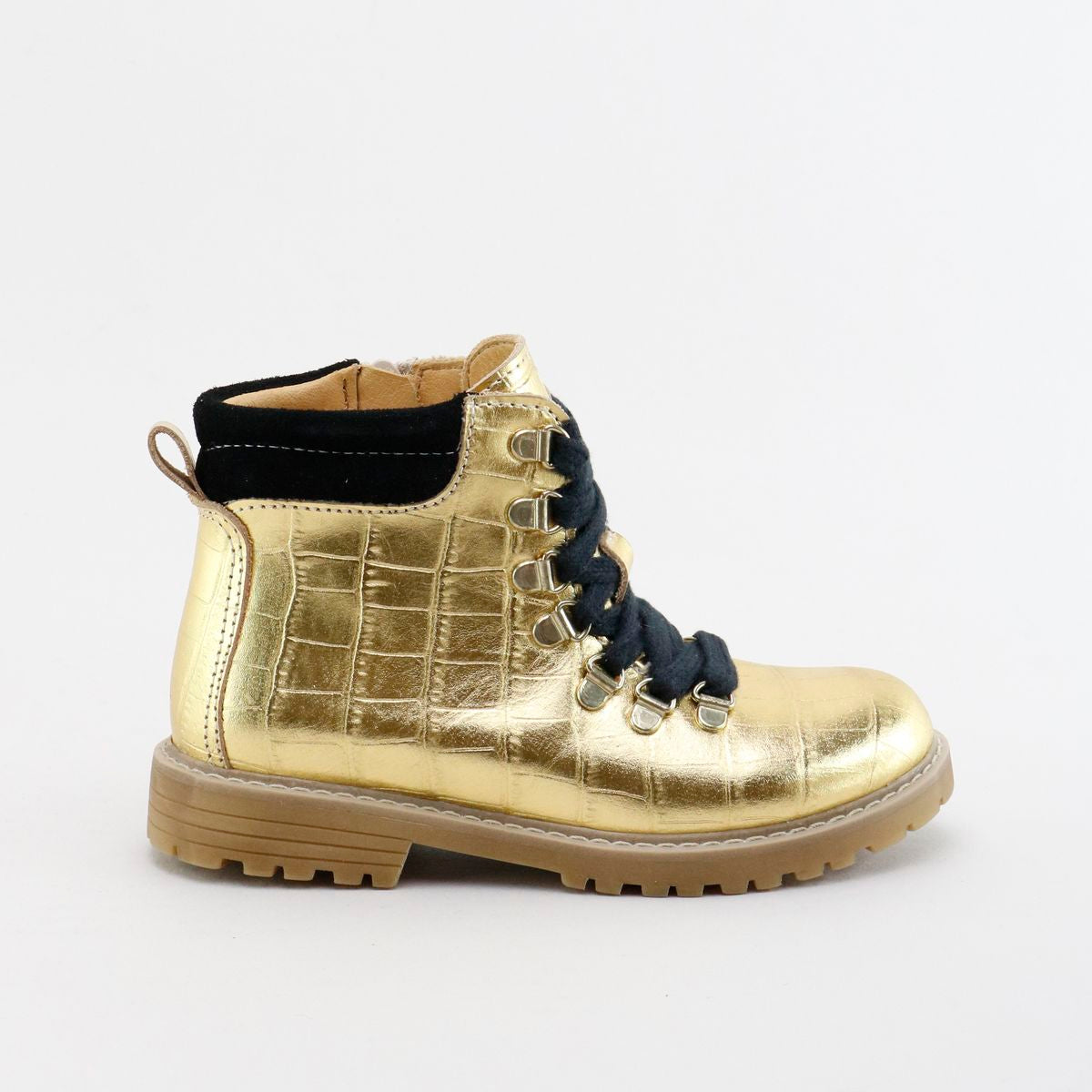 Papanatas Gold Metallic Croc Bootie-Tassel Children Shoes