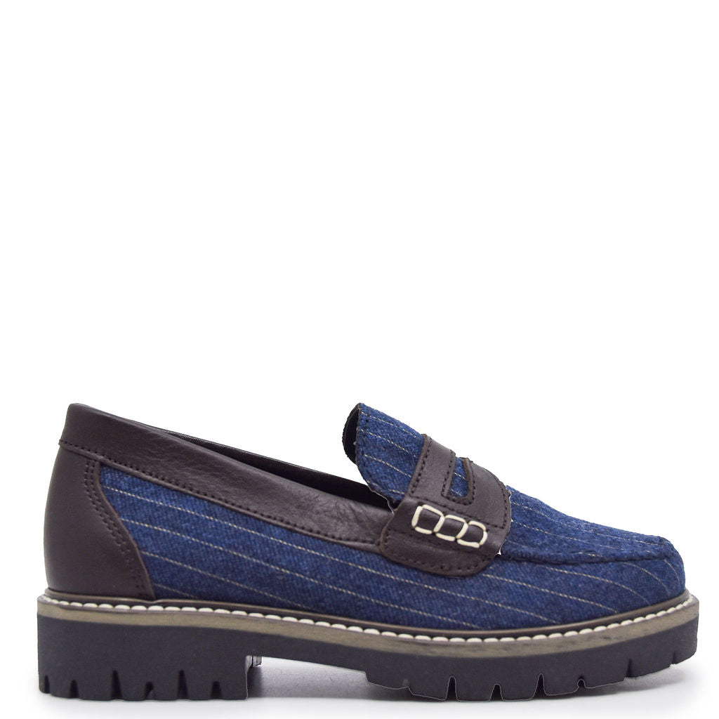 LMDI Navy Pinstripe Penny Loafer-Tassel Children Shoes