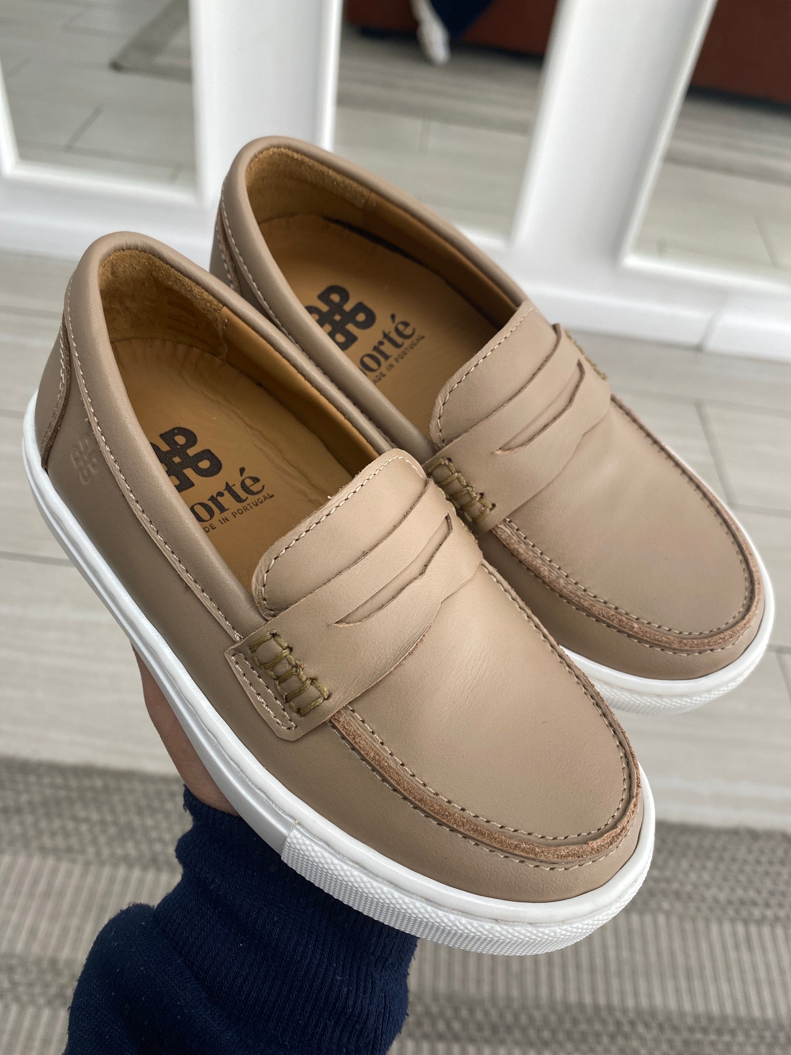 Porte Taupe Loafer Sneaker-Tassel Children Shoes