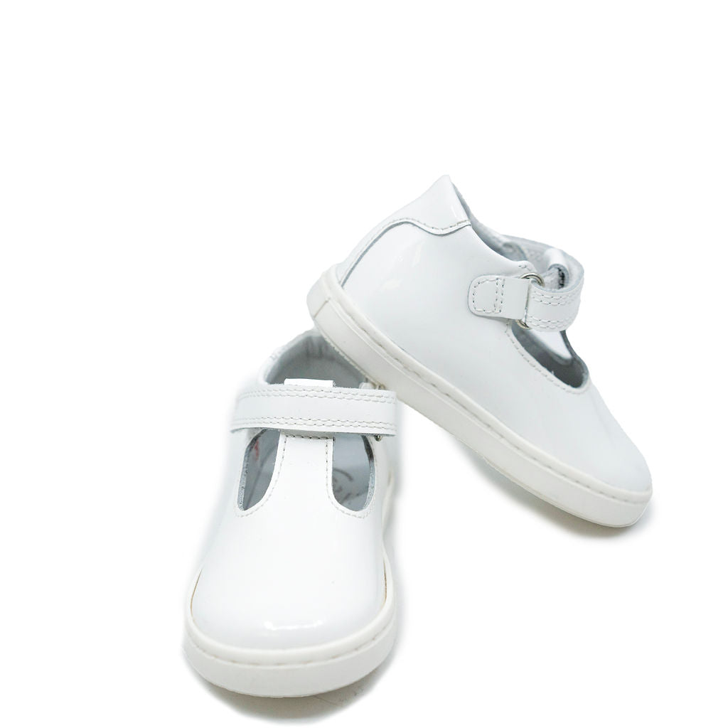 Beberlis White Patent Velcro Baby Sneaker-Tassel Children Shoes
