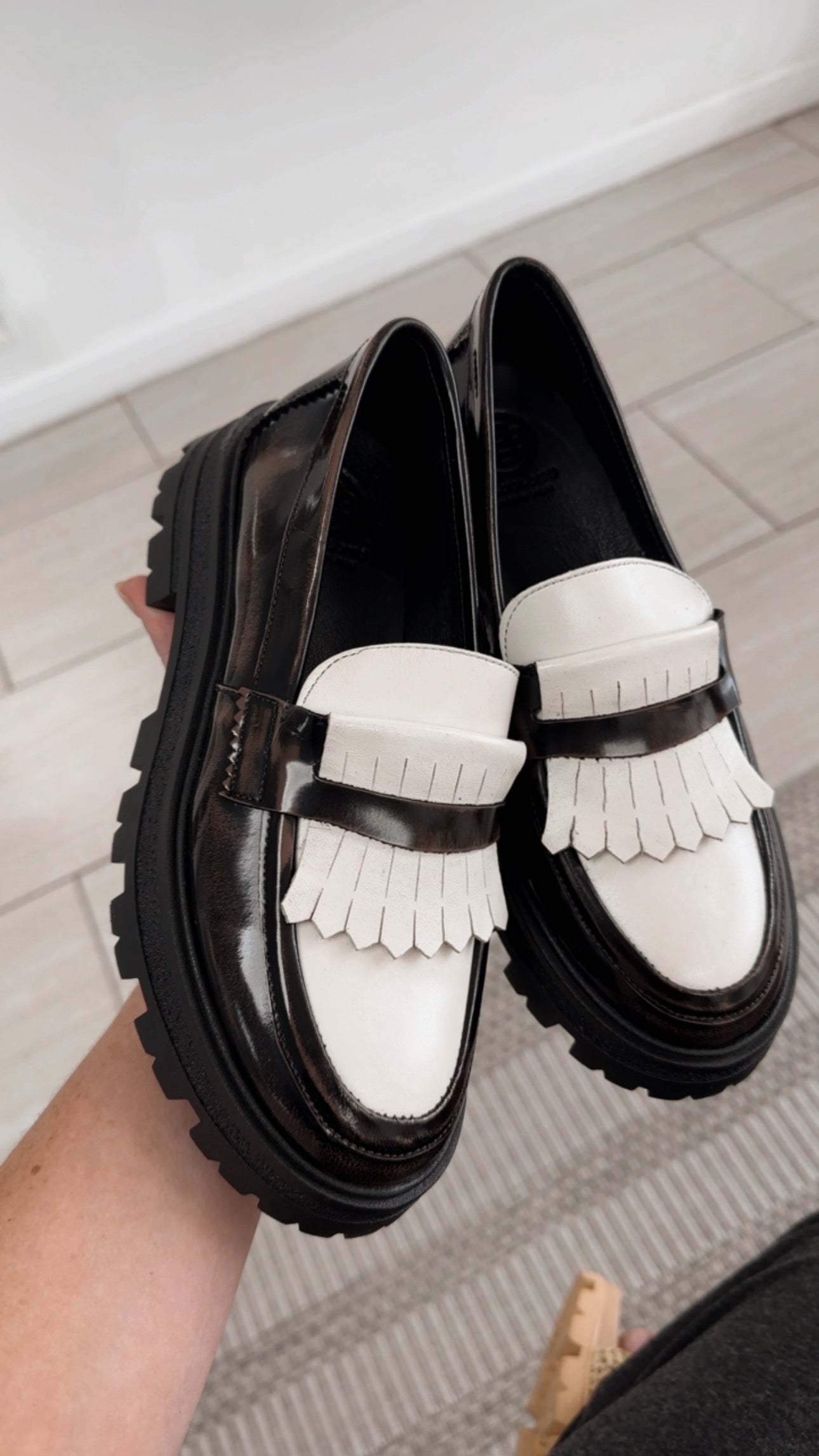 Blublonc Brown Florentic Fringe Chunky Loafer-Tassel Children Shoes