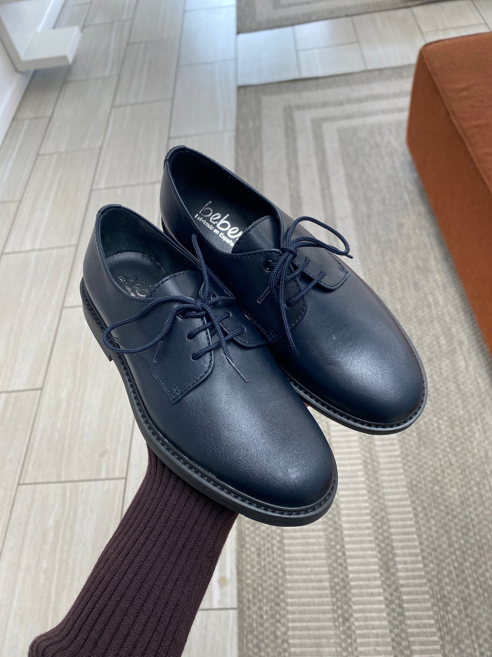 Beberlis Navy Lace Dress Shoe-Tassel Children Shoes