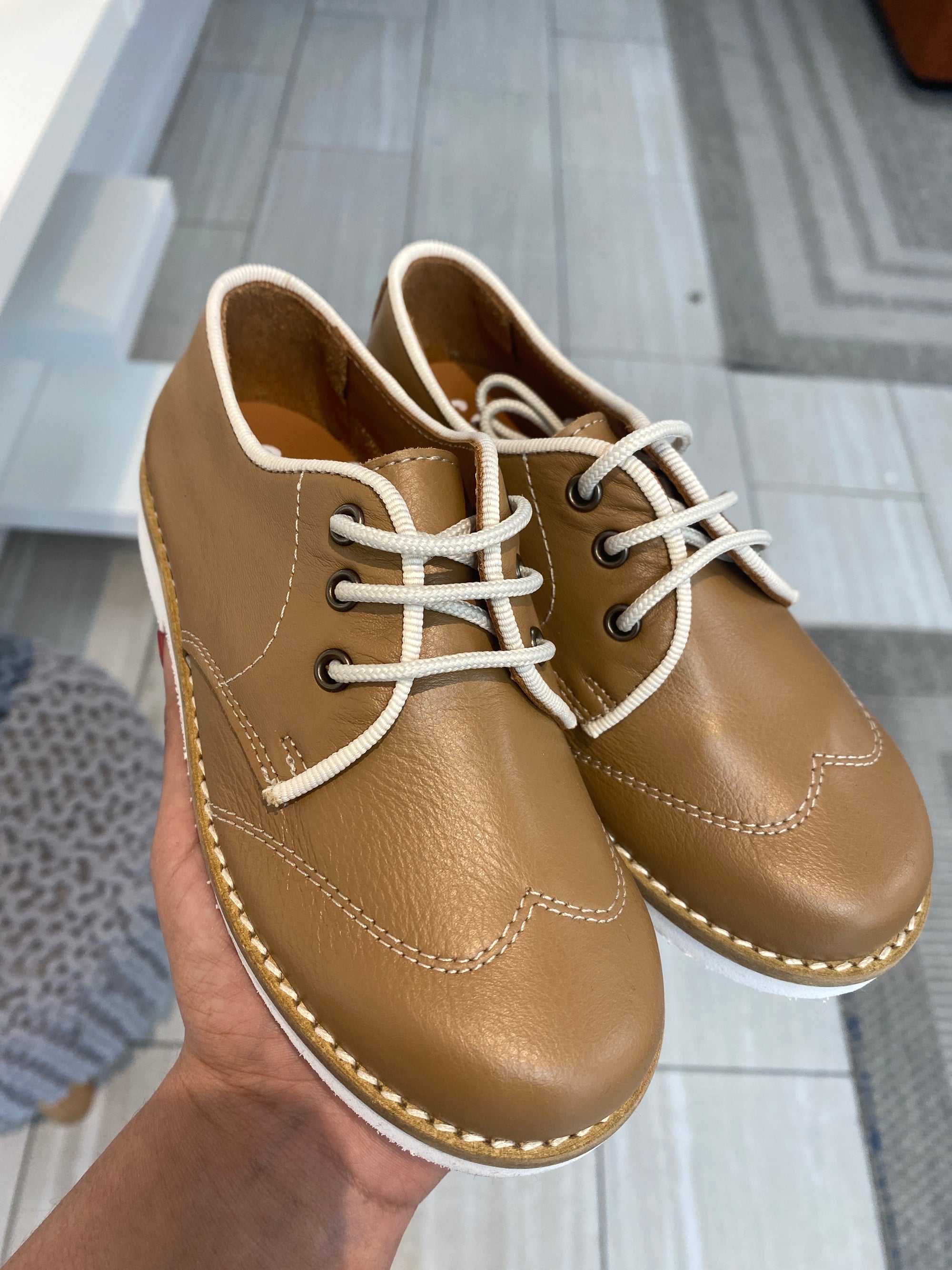 Papanatas Camel Wingstitch Oxford-Tassel Children Shoes