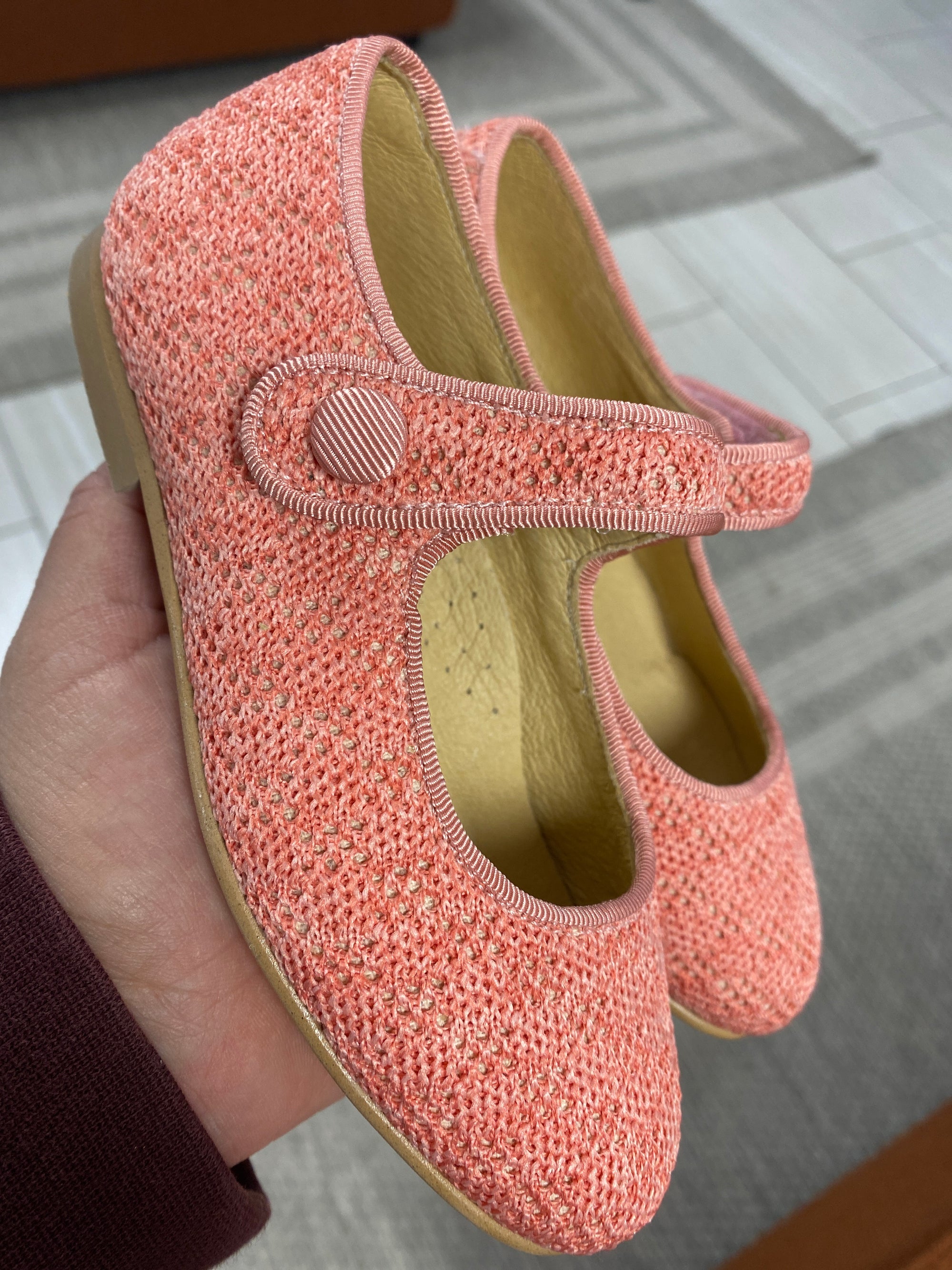 Spain+Co Salmon Knit Mary Jane-Tassel Children Shoes