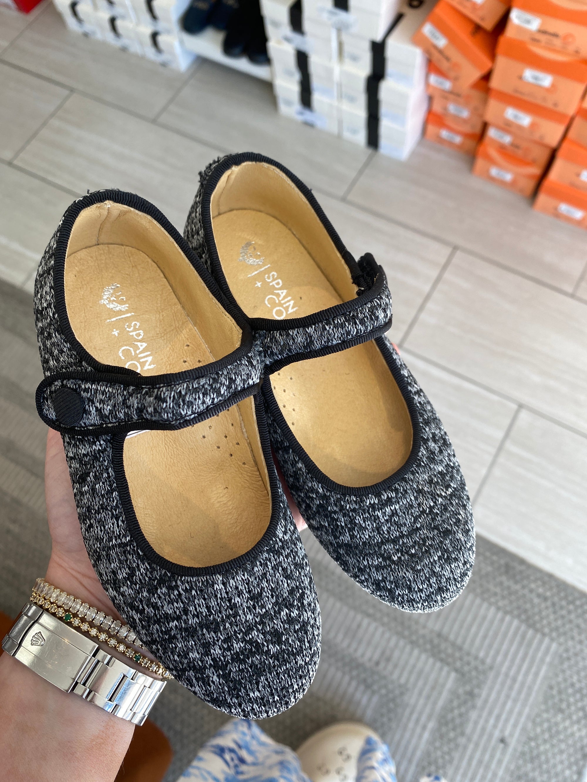 Spain+Co Tweed Sweater Mary Jane-Tassel Children Shoes