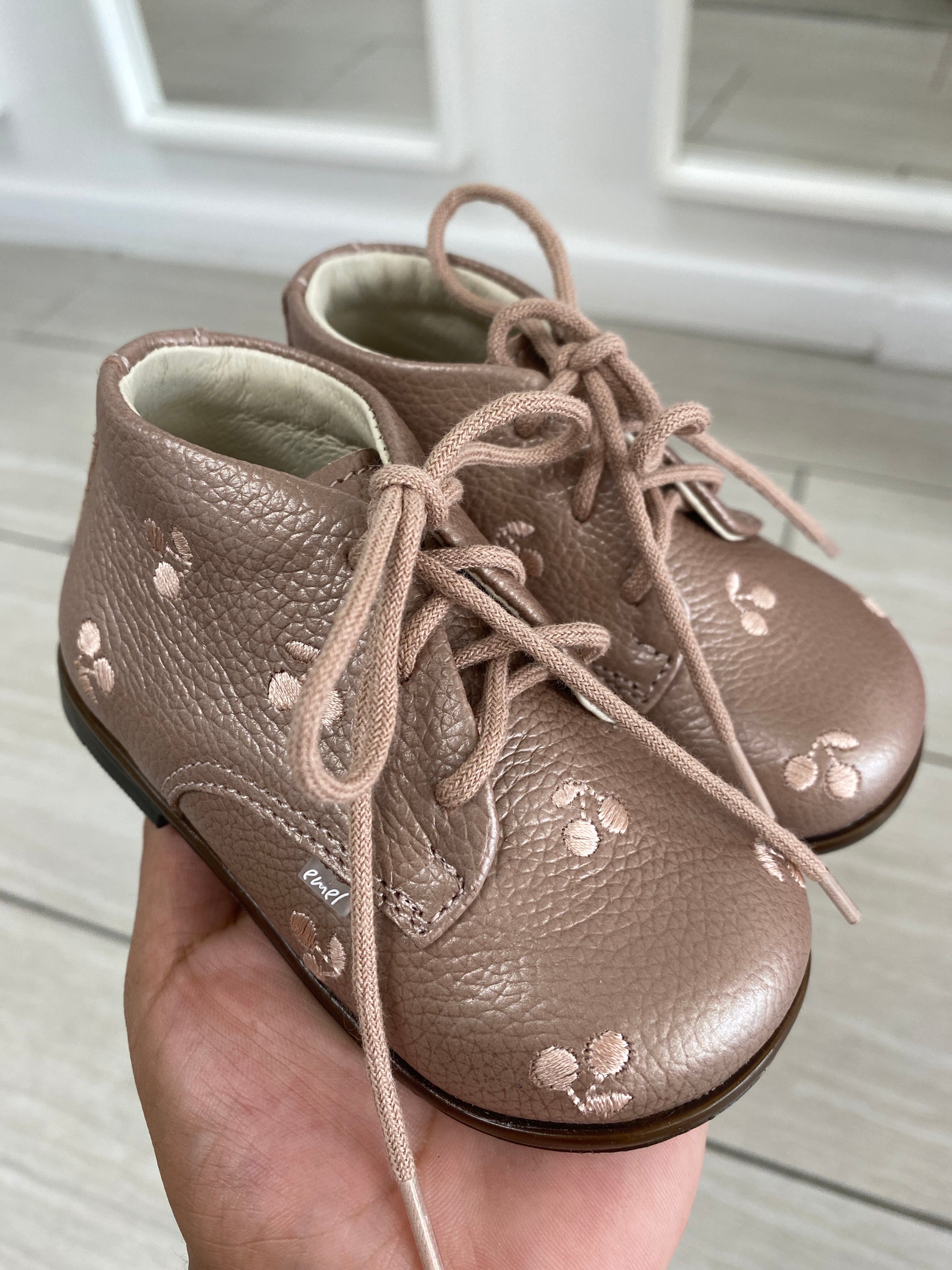 Emel Pink Cherry Baby Bootie-Tassel Children Shoes