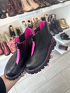 Rondinella Black and Pink Chunky Zipper Bootie-Tassel Children Shoes