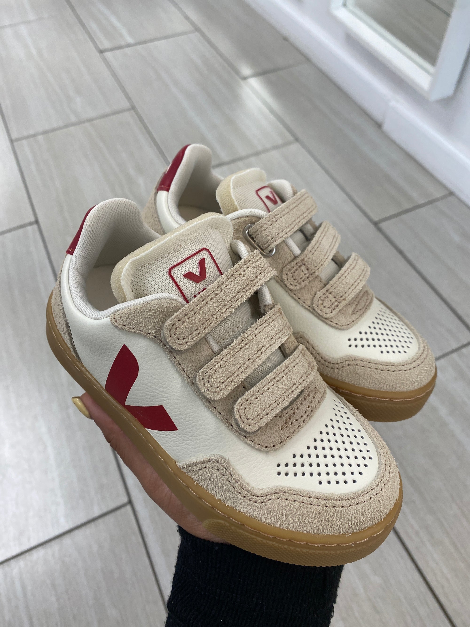 Veja Pepper Almond Velcro Sneaker-Tassel Children Shoes