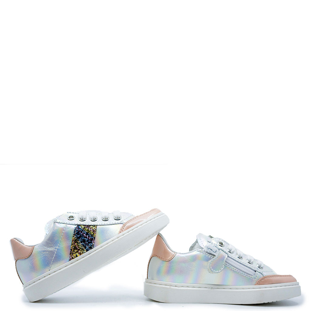 Beberlis Pearlized Leather Zipper Sneaker-Tassel Children Shoes
