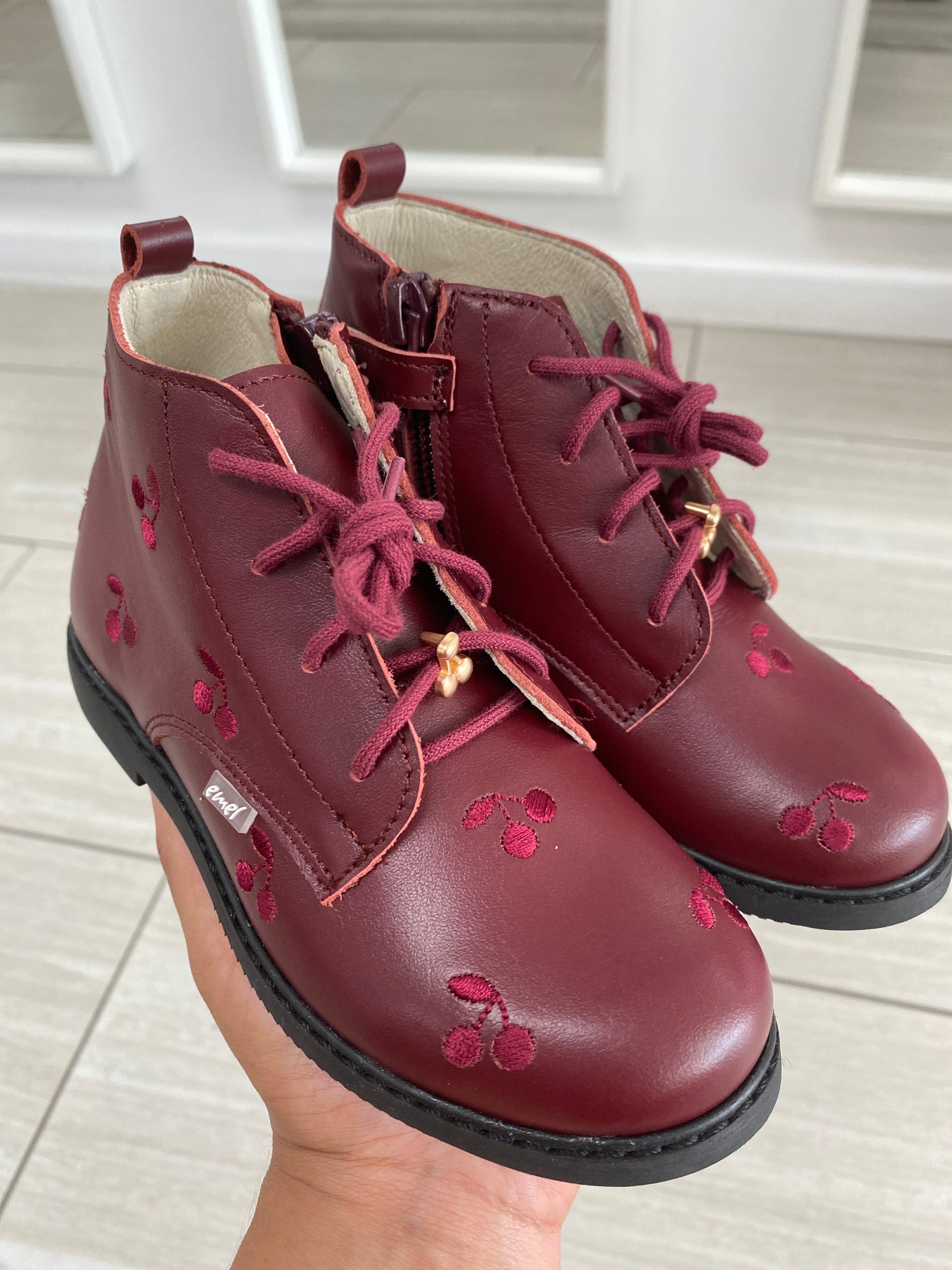 Emel Burgundy Cherry Boot-Tassel Children Shoes