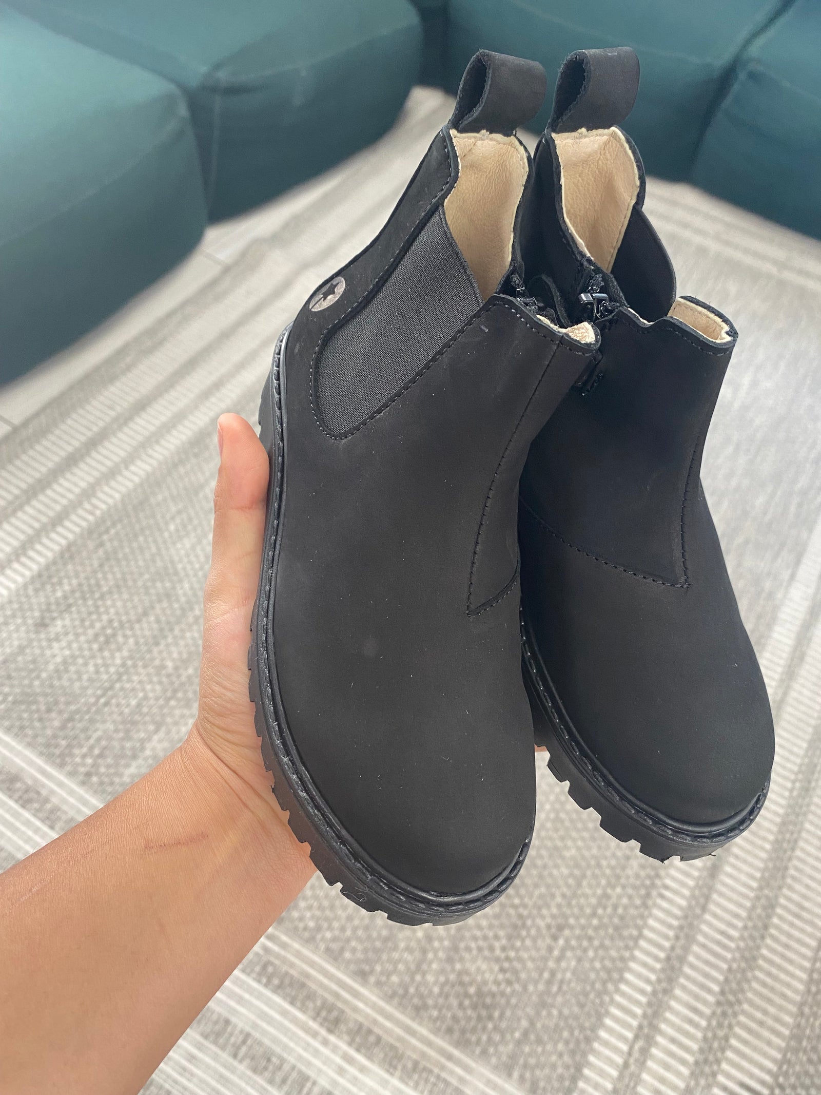 LMDI Black Leather Track Boot-Tassel Children Shoes