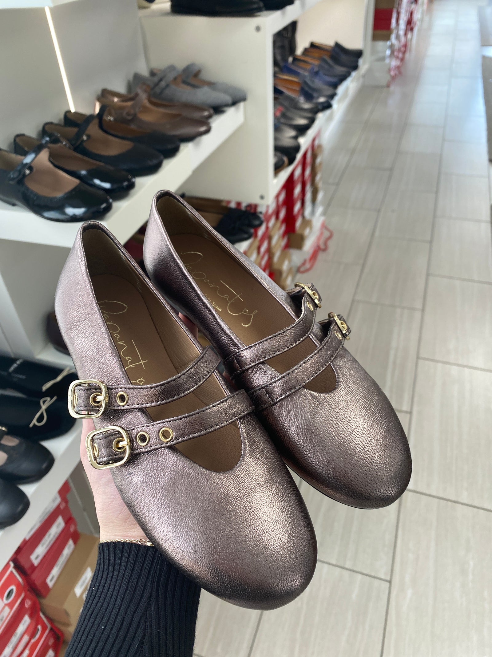 Papanatas Metalcris Brown Buckle Mary Jane-Tassel Children Shoes
