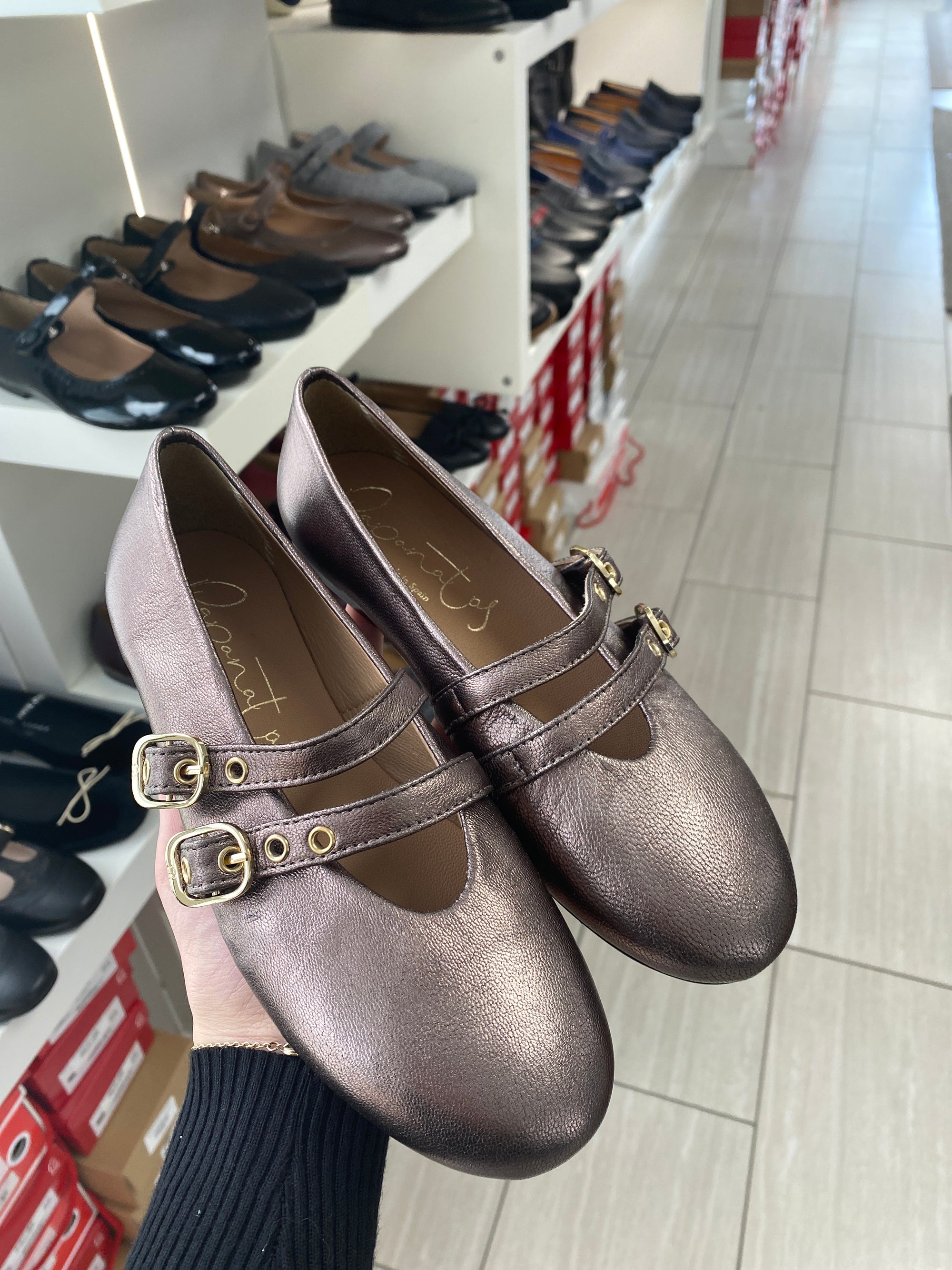 Papanatas Metalcris Brown Buckle Mary Jane-Tassel Children Shoes