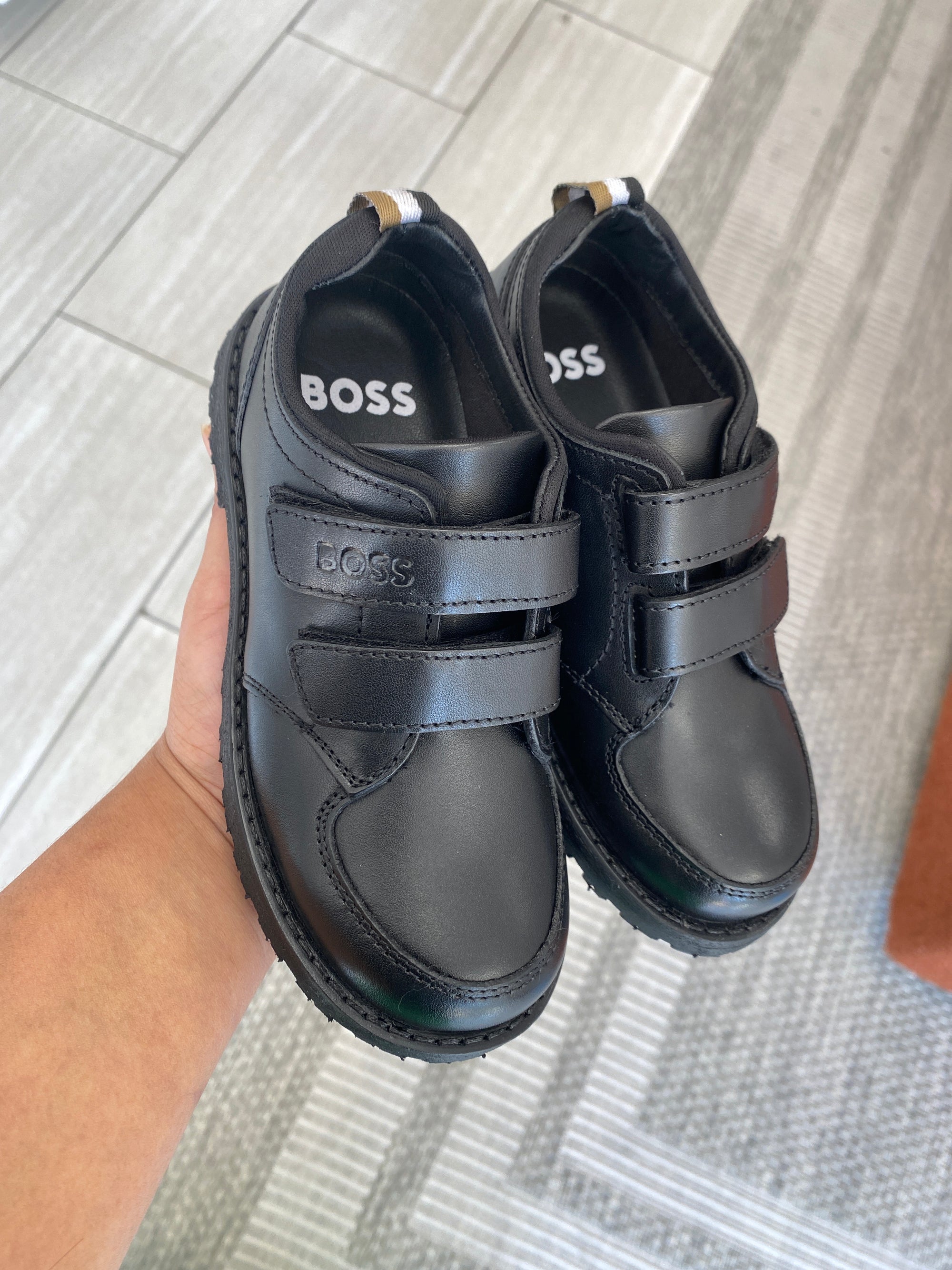 Hugo Boss Leather Velcro Chunky Loafer-Tassel Children Shoes