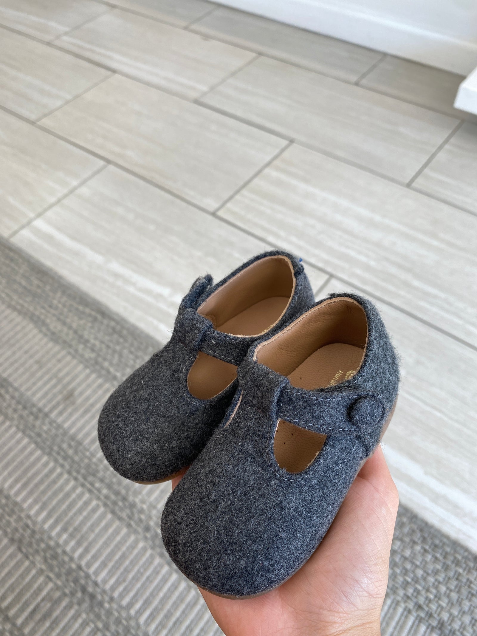 Papanatas Gray Wool Baby Shoe-Tassel Children Shoes