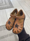 Angulus Dark Brown Star Sandal-Tassel Children Shoes