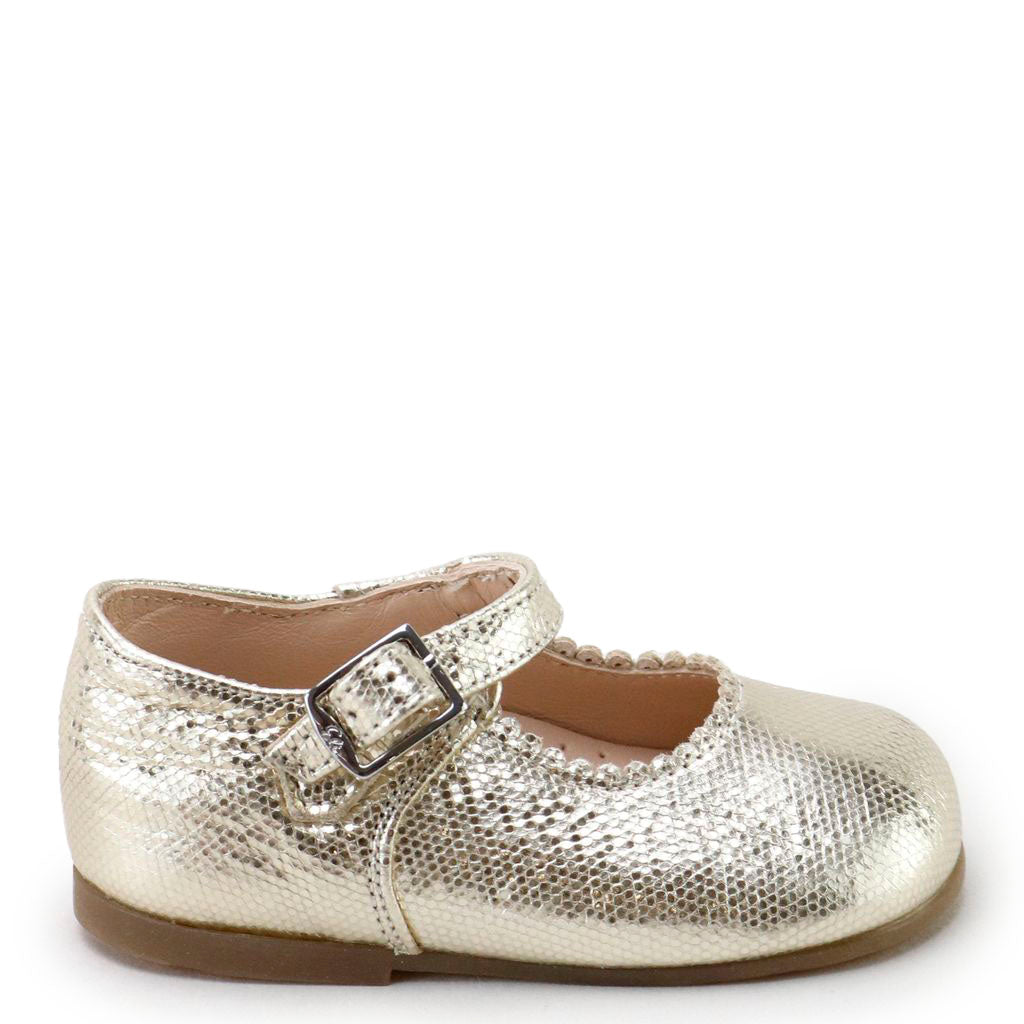 Papanatas Gold Scalloped Baby Shoe-Tassel Children Shoes