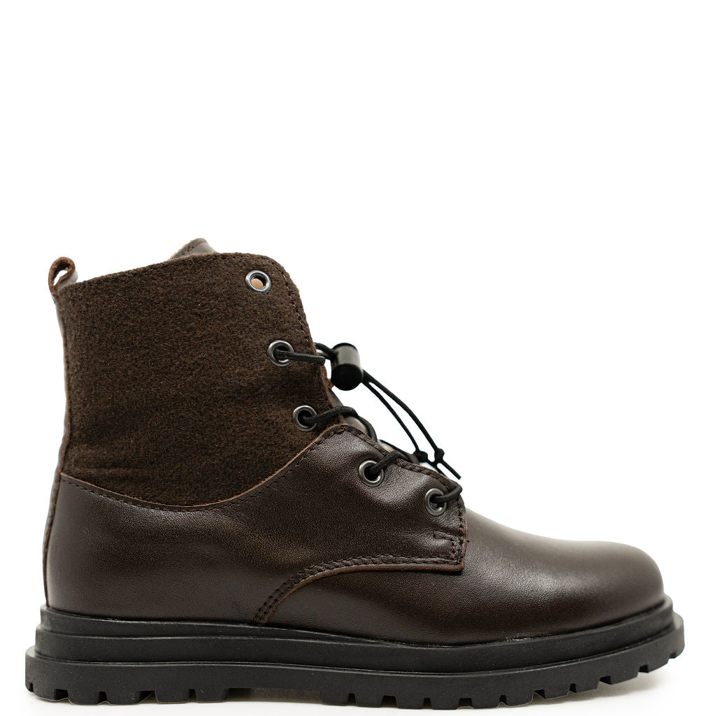 Porte Brown Wool Elastic Boot-Tassel Children Shoes