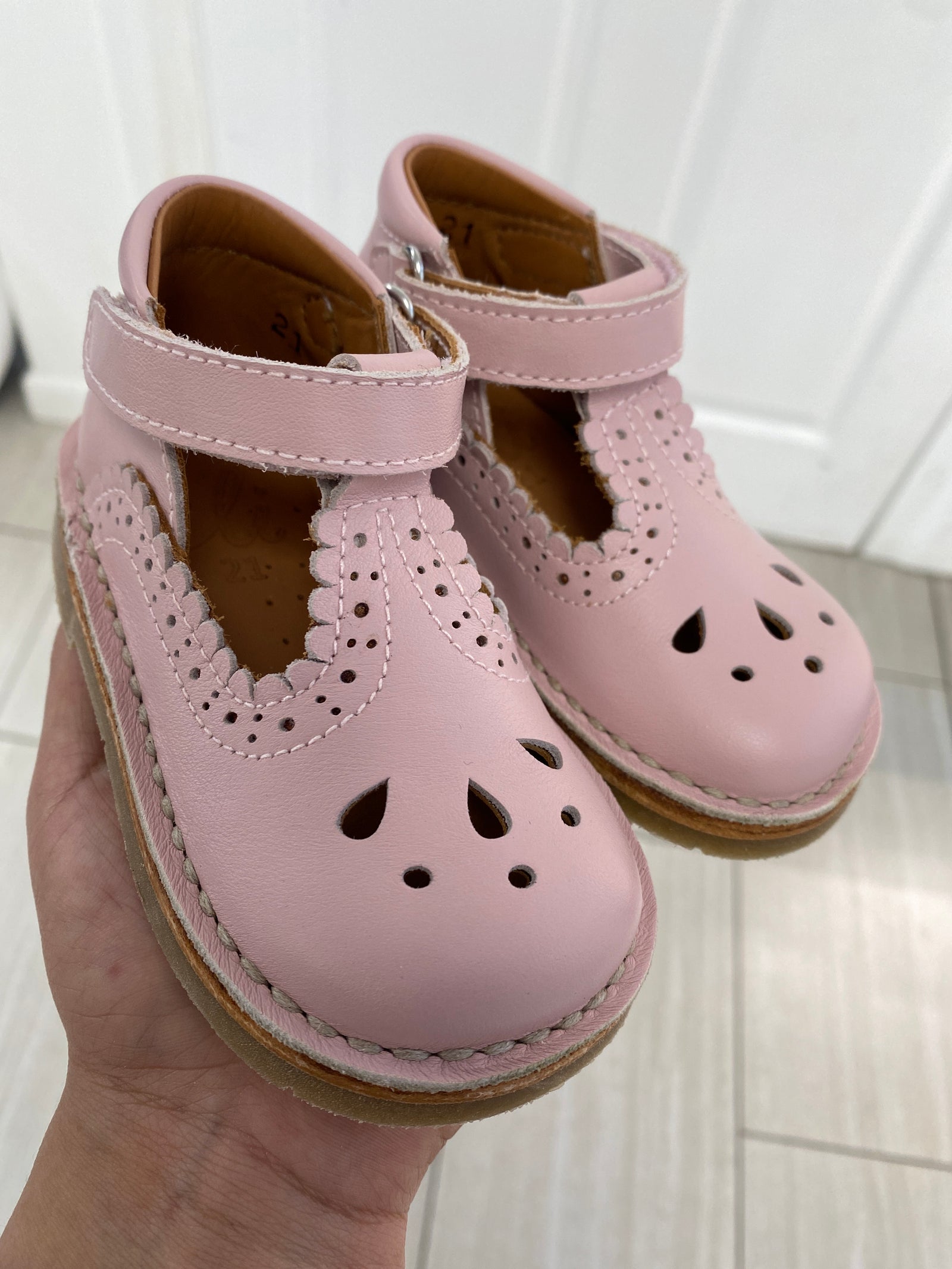 Papanatas Light Pink Perf Baby Shoe-Tassel Children Shoes