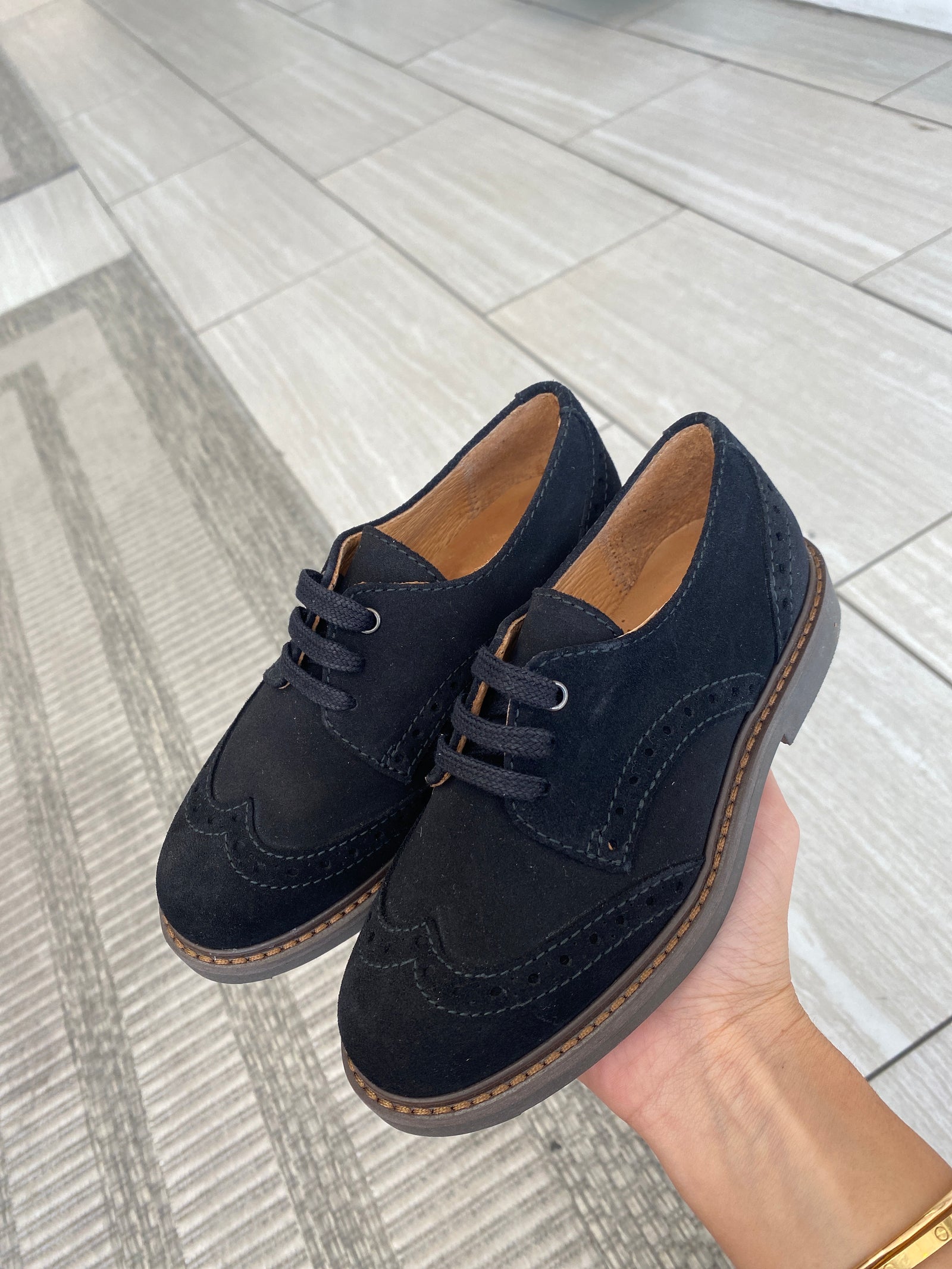 Beberlis Black Suede Wingtip Dress Shoe-Tassel Children Shoes