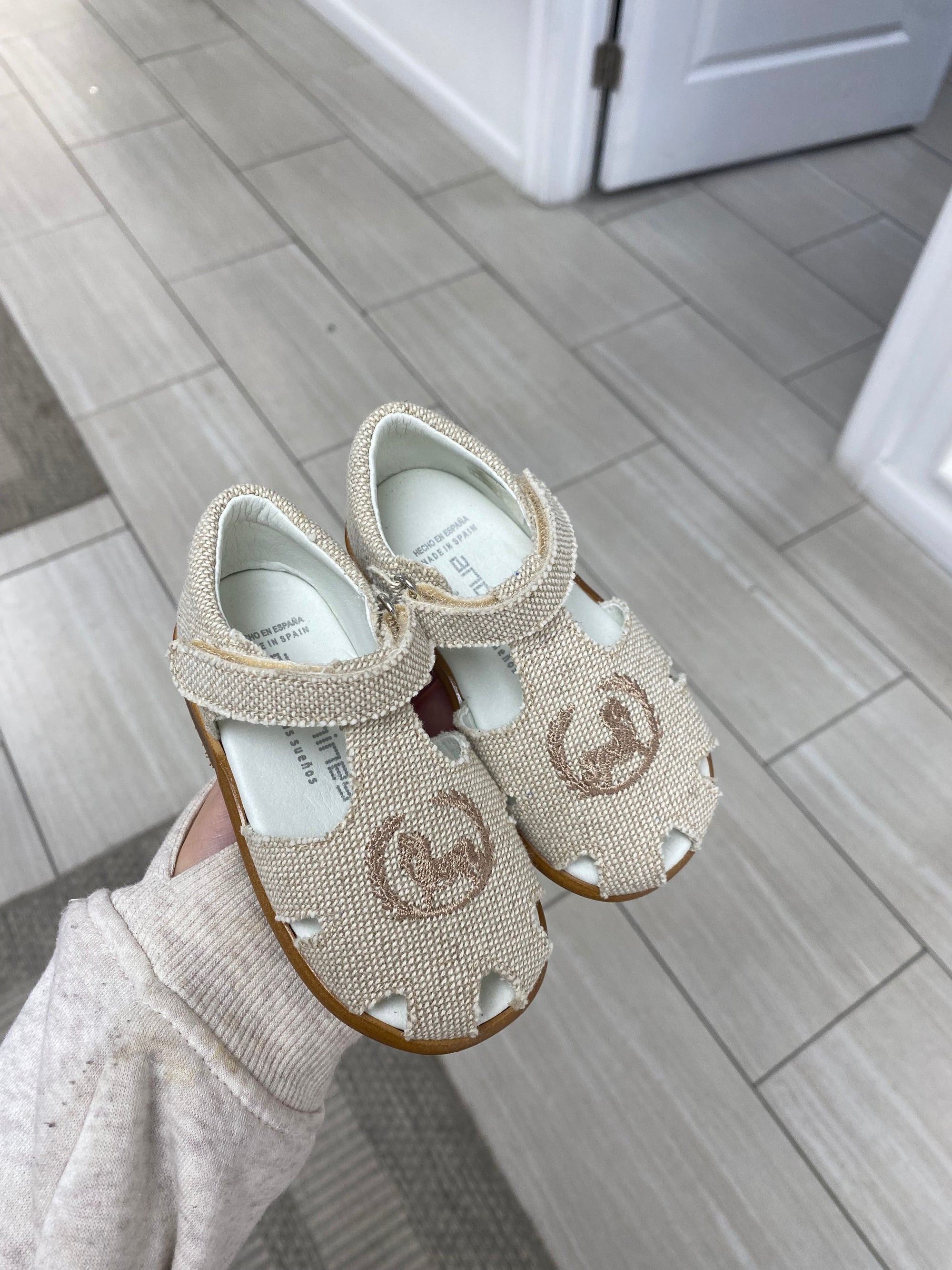 Aandanines Sand Linen Horse Baby Sandal-Tassel Children Shoes