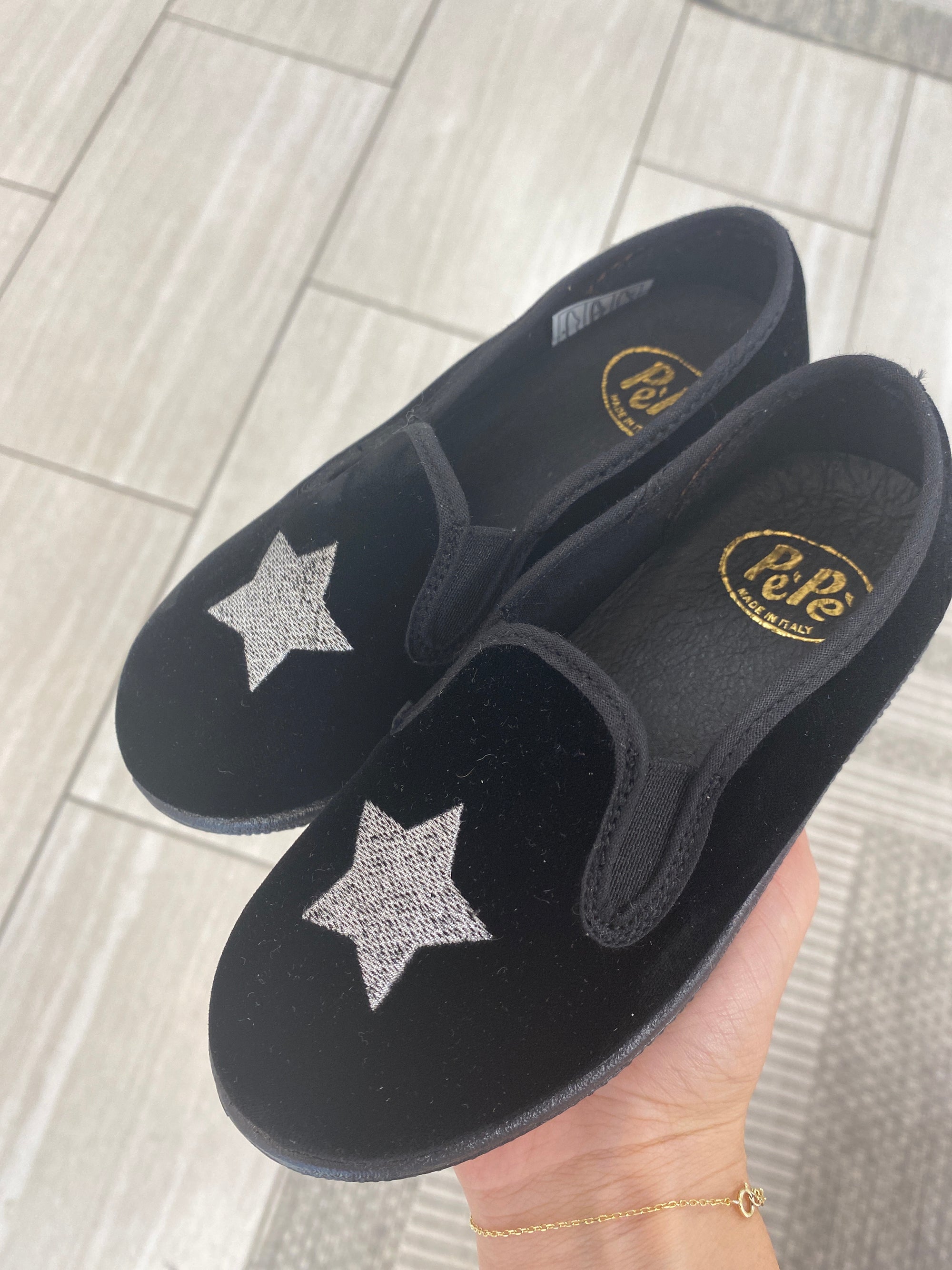 Pepe Black and Silver Star Loafer-Tassel Children Shoes