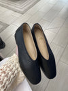 LMDI Black Leather V Flat-Tassel Children Shoes
