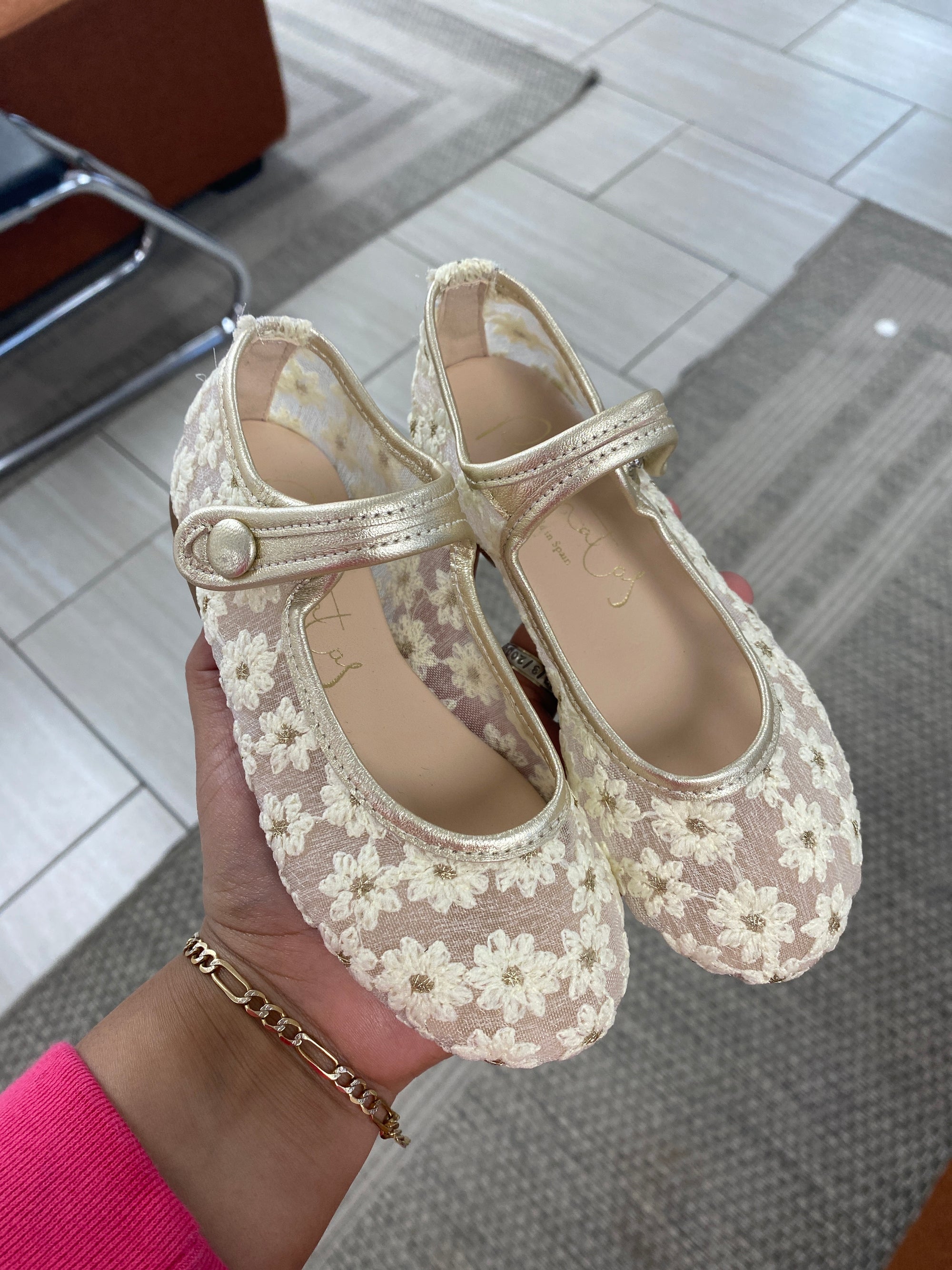 Papanatas Flower Mesh Mary Jane-Tassel Children Shoes