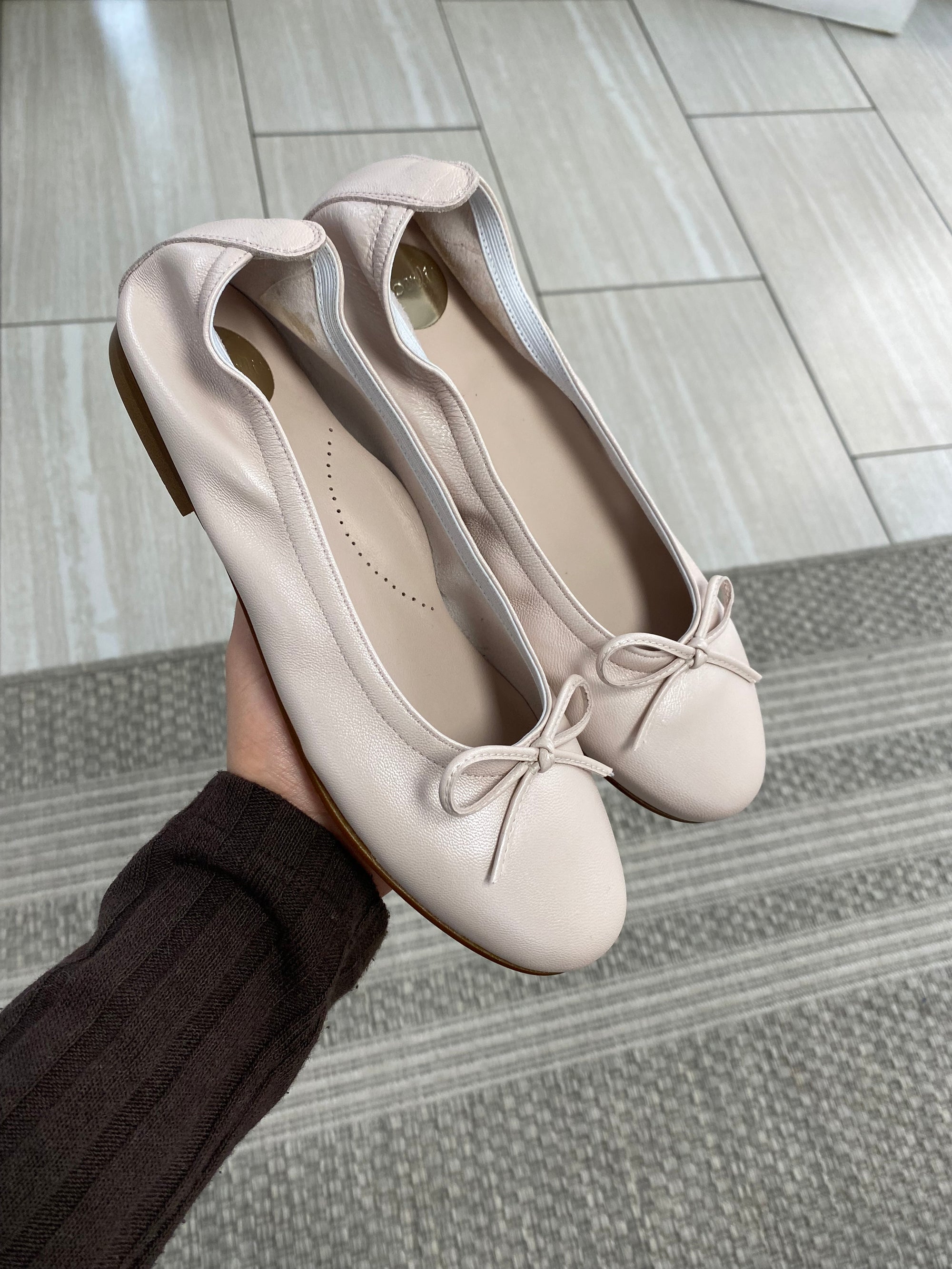 Beberlis Pearlized Pink Elastic Flat-Tassel Children Shoes