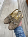Andanines Mousse Floral Embroidered Mule Slingback-Tassel Children Shoes