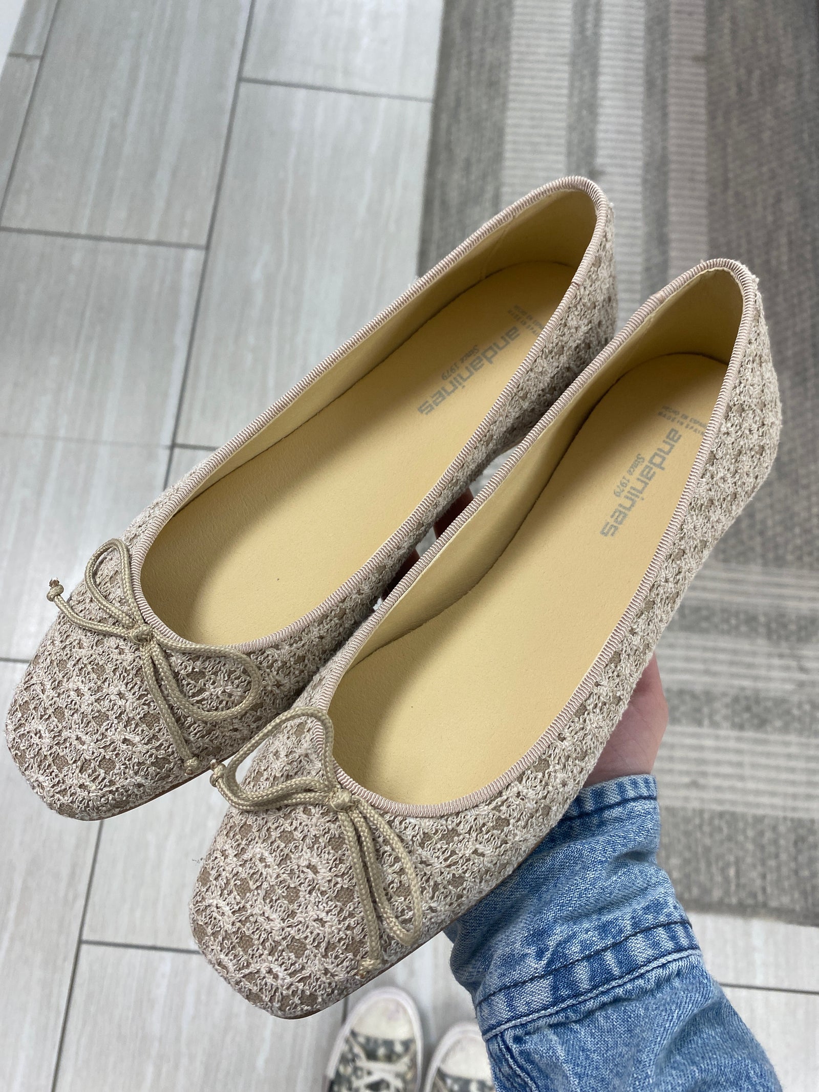 Andanines Sand Weave Square toe Ballet Flat-Tassel Children Shoes