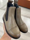 Blublonc Olive Taupe Elastic Boot-Tassel Children Shoes