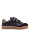 Porte Black and Gold Scalloped Velcro Sneaker-Tassel Children Shoes