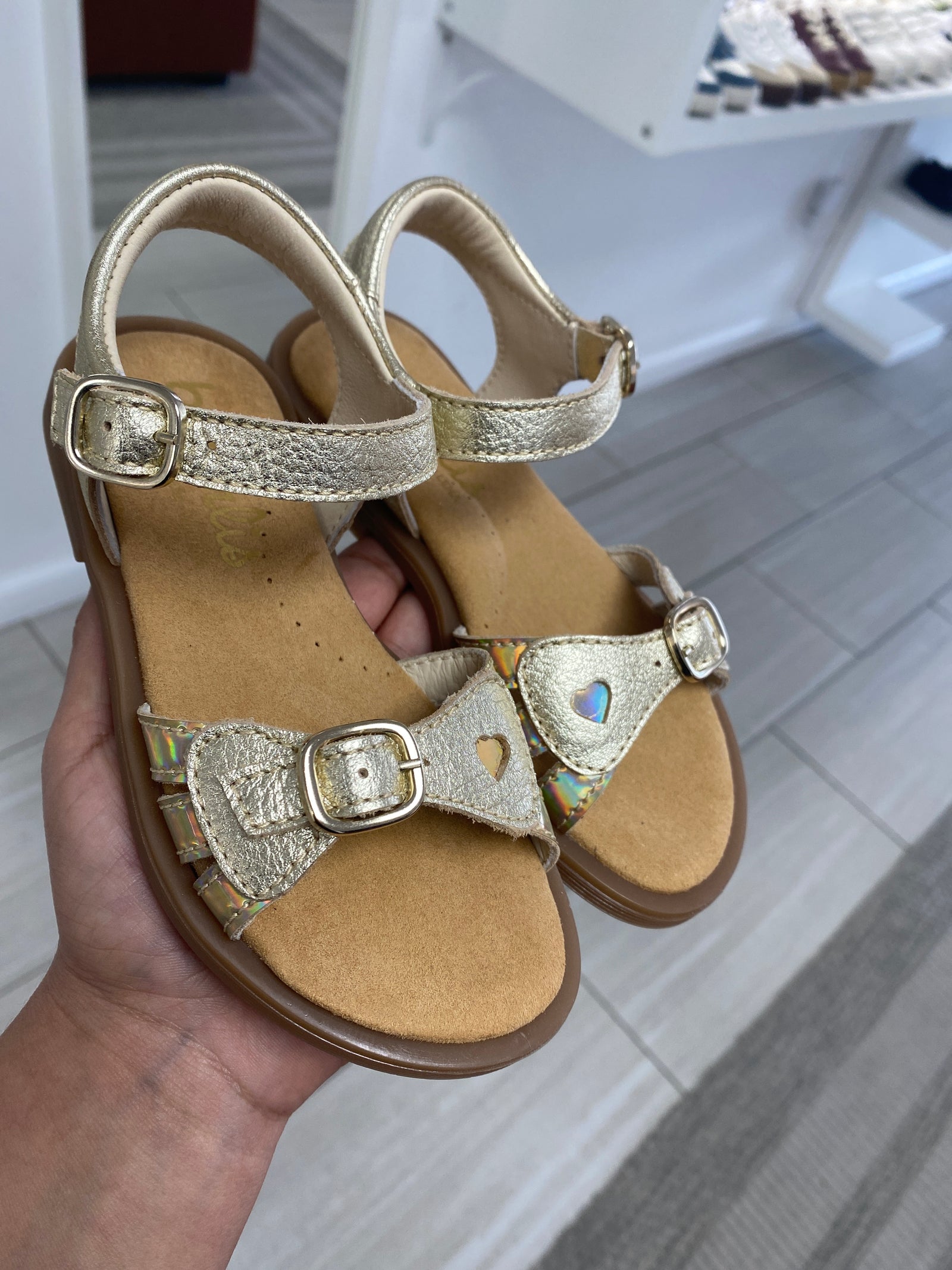 Beberlis Golden Loop Buckle Sandal-Tassel Children Shoes
