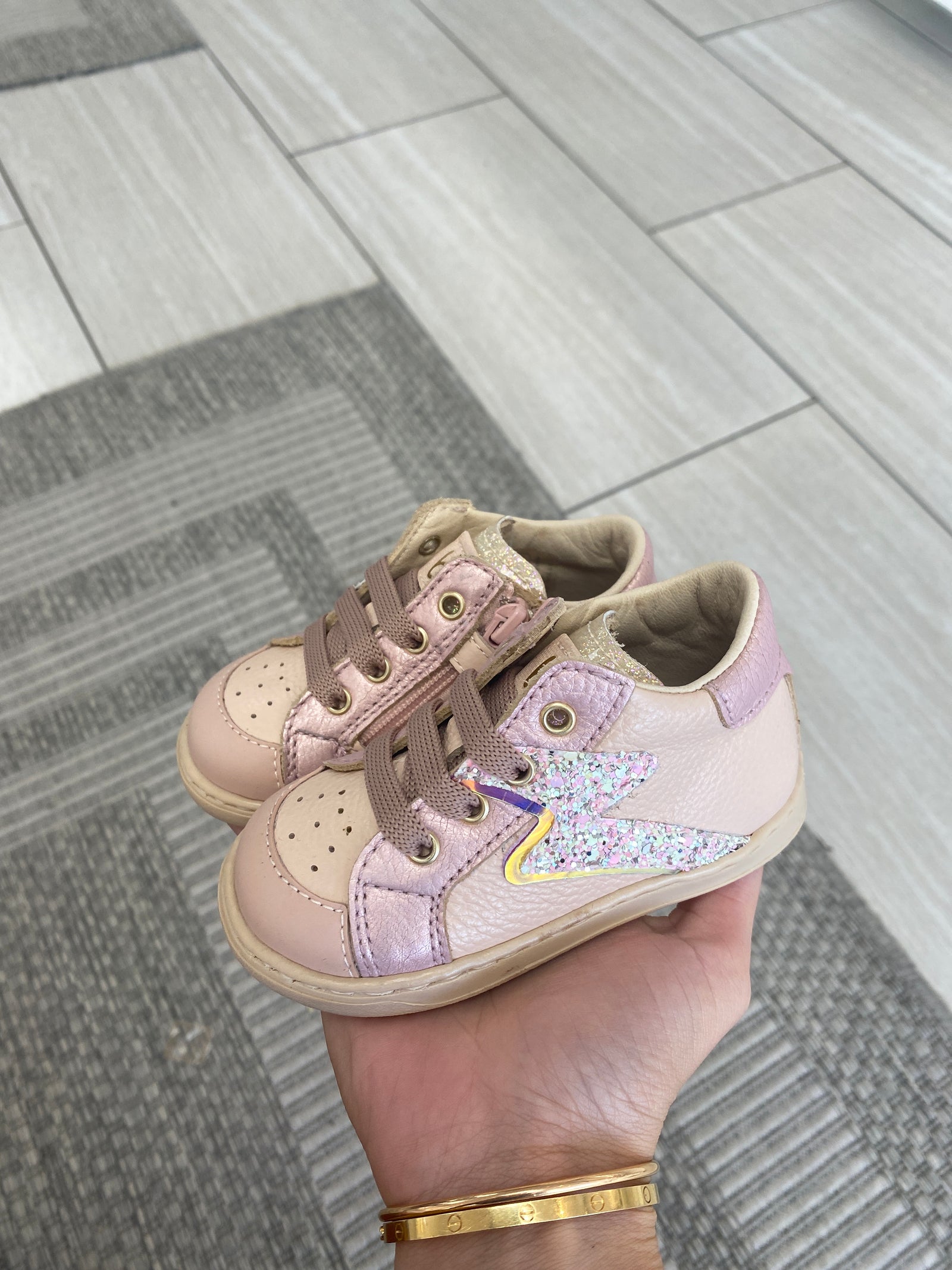Beberlis Nude Pink Lightning Baby Sneaker-Tassel Children Shoes