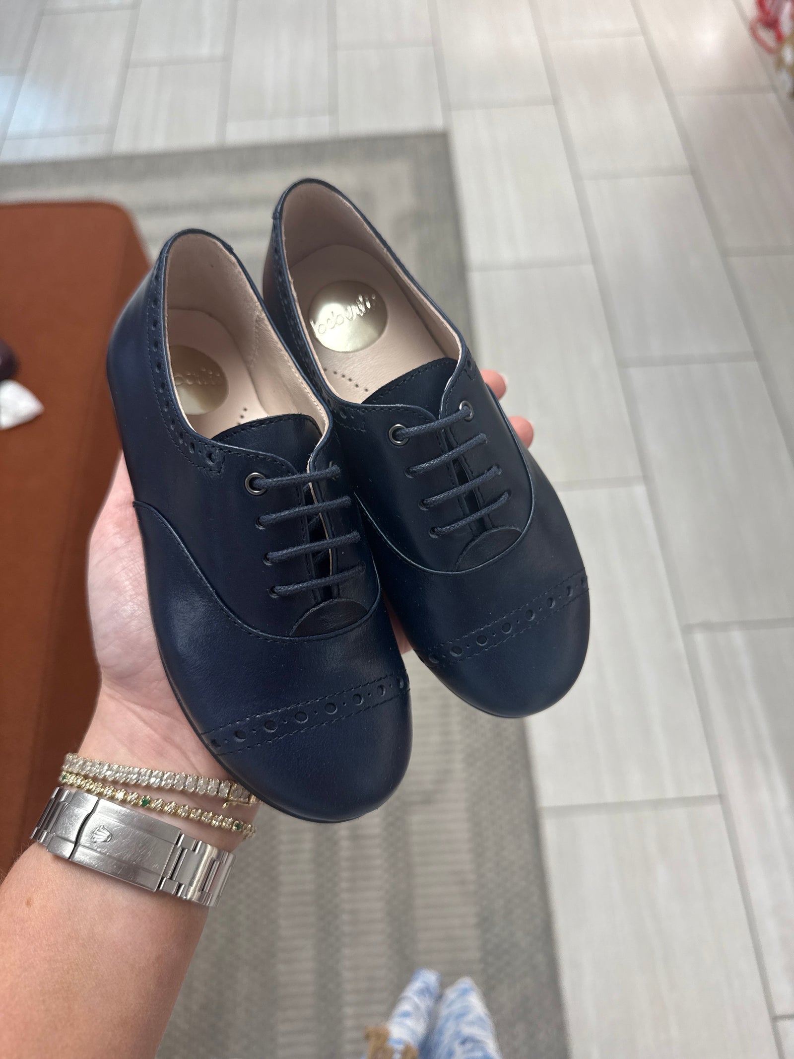 Beberlis Navy Cap Oxford-Tassel Children Shoes