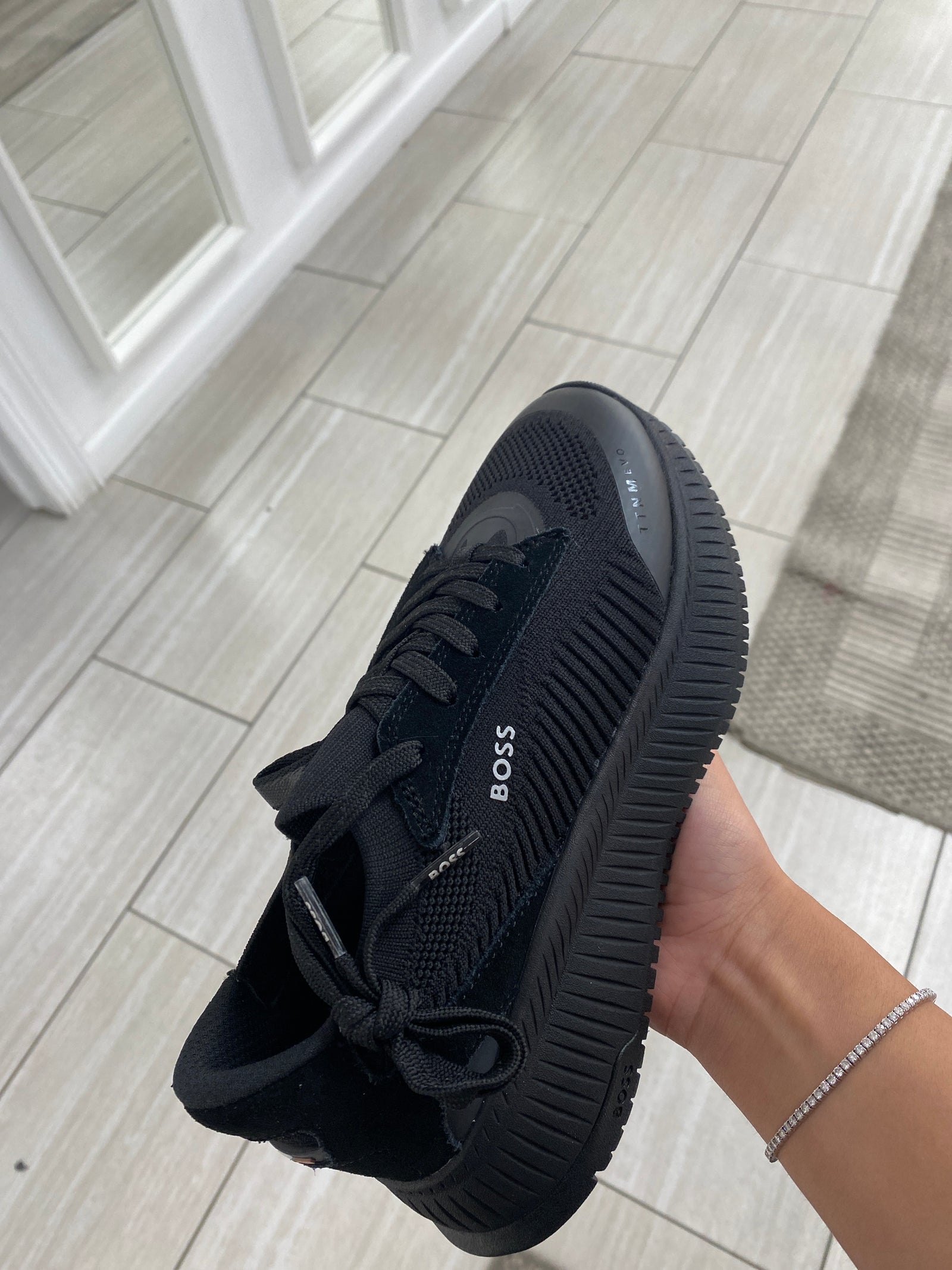 Hugo Boss Black Stretch Sneaker-Tassel Children Shoes